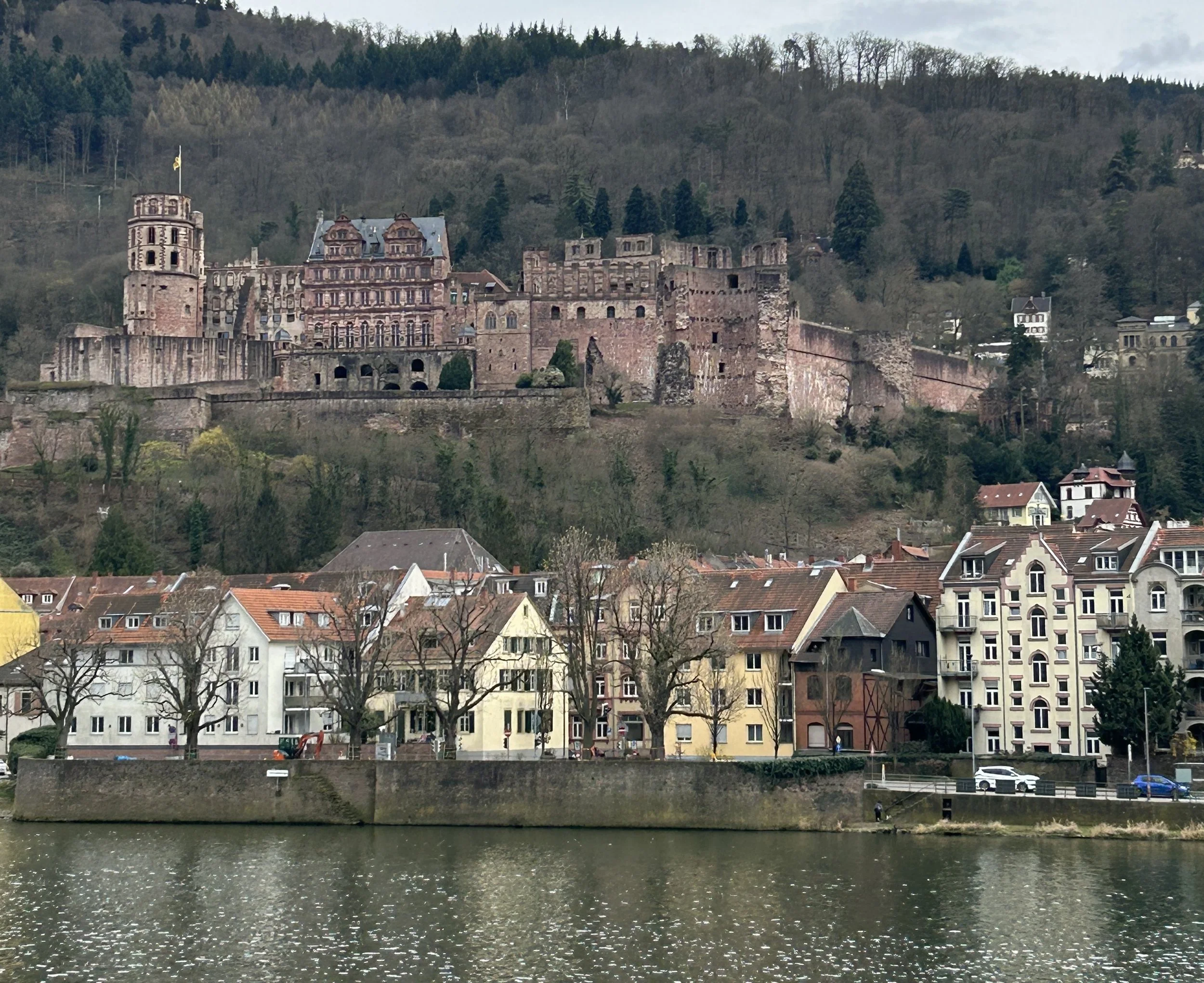 Heidelberg Castle overlooking the old town and Neckar River Germany.JPEG