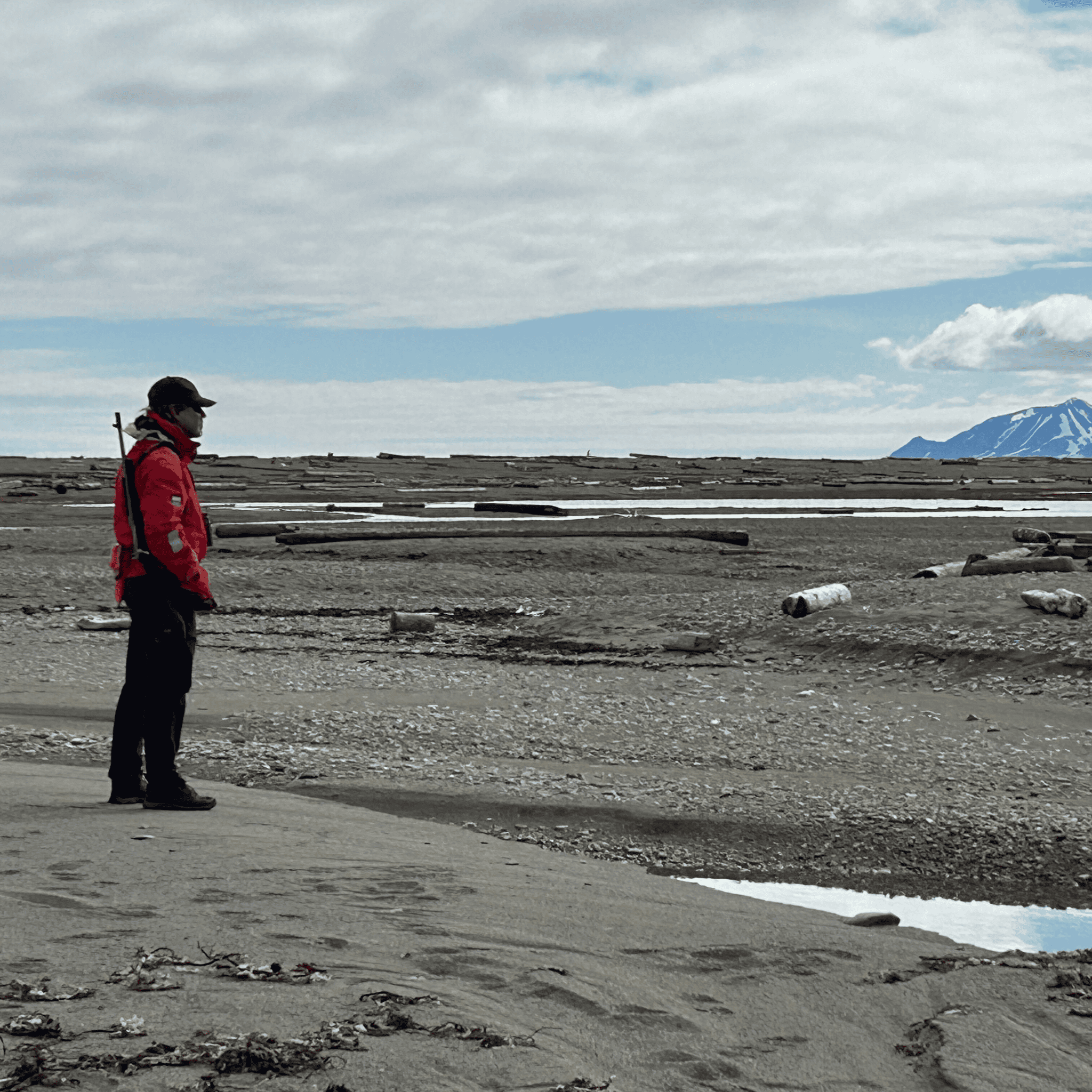 svalbard expedition guide keeping guard against polar bears