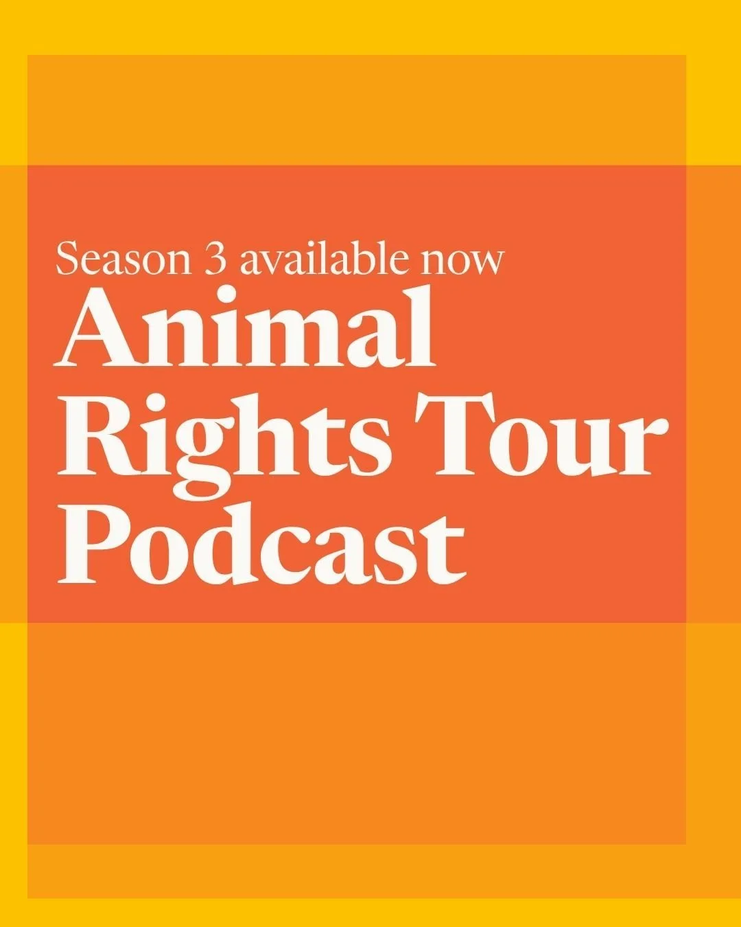 The latest season of Animal Rights Tour is available to stream now! 🎧

Animal Rights Tour is a podcast exploring the past, present, and potential future of animal rights law.

With all episodes under 5 minutes, these bite-sized episodes are an excit