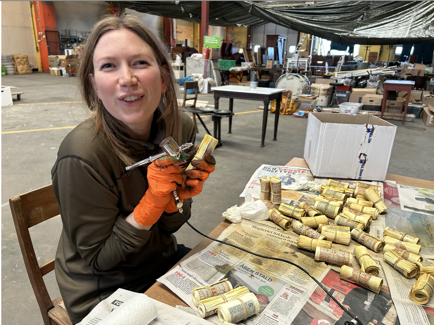 Painting props for the Danish movie De Forbandede År 3 - Frihedens Pris (2026)