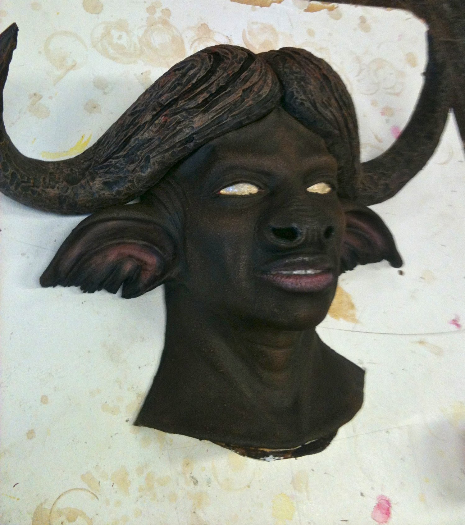 Latex rubber mask designed, sculpted, molded, cast and painted. College project