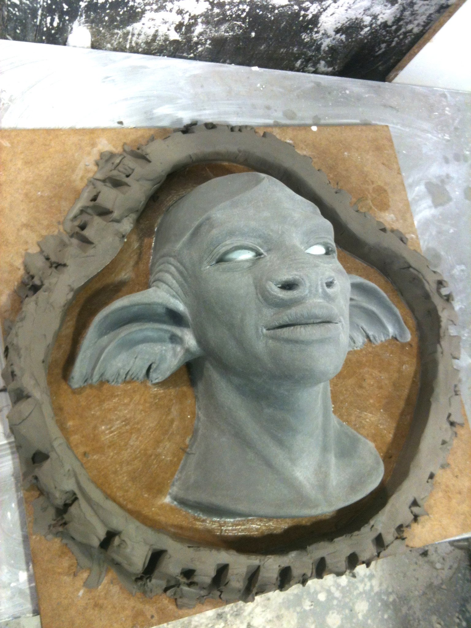 Latex rubber mask designed, sculpted, molded, cast and painted. College project