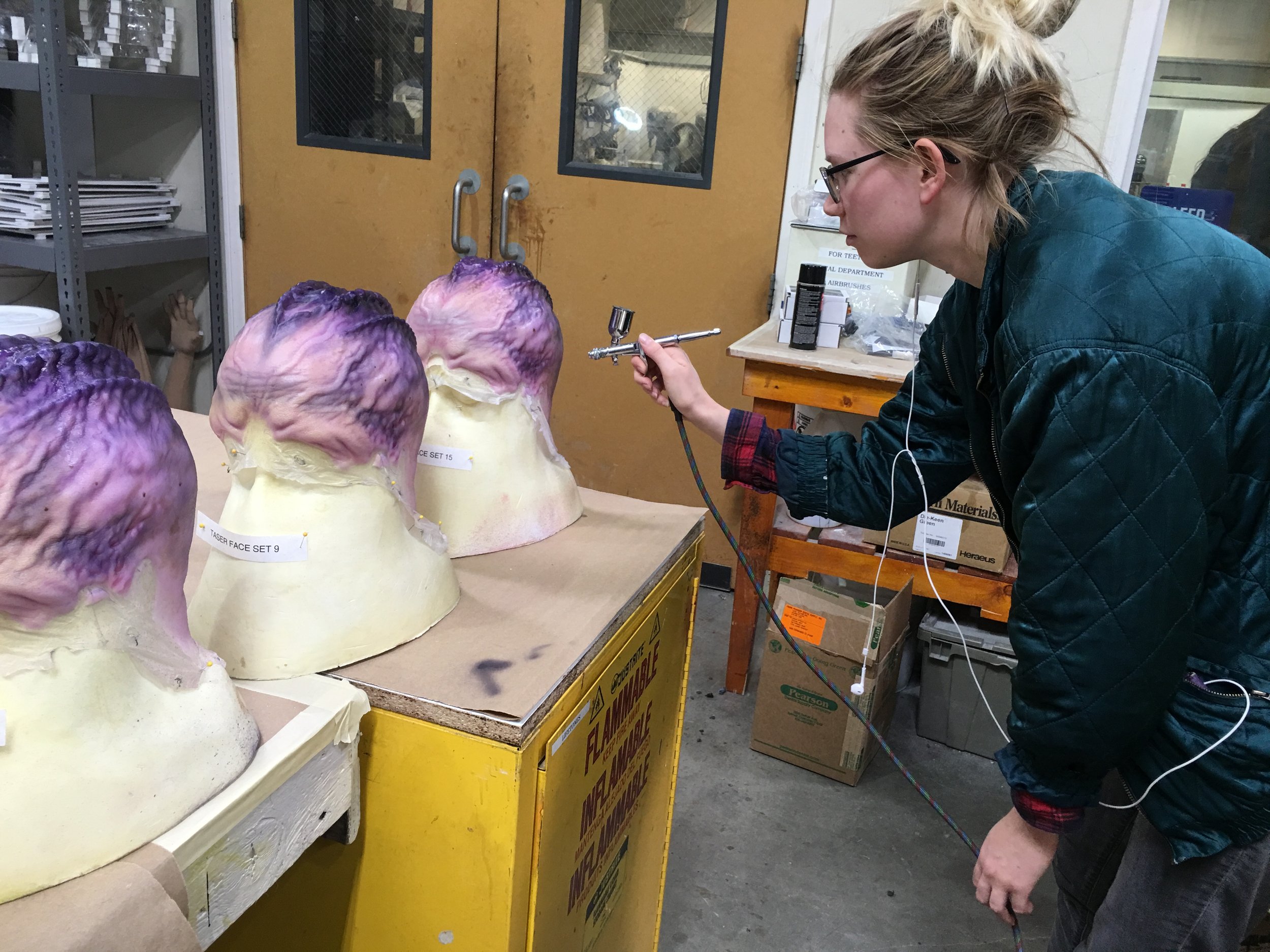 Guardians of the Galaxy vol. 2, I pre-painted prosthetic makeups for the Ravager character and Taserface at Legacy Effects