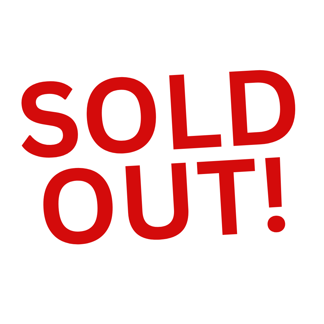 Red text reading 'SOLD OUT!' on a black background.