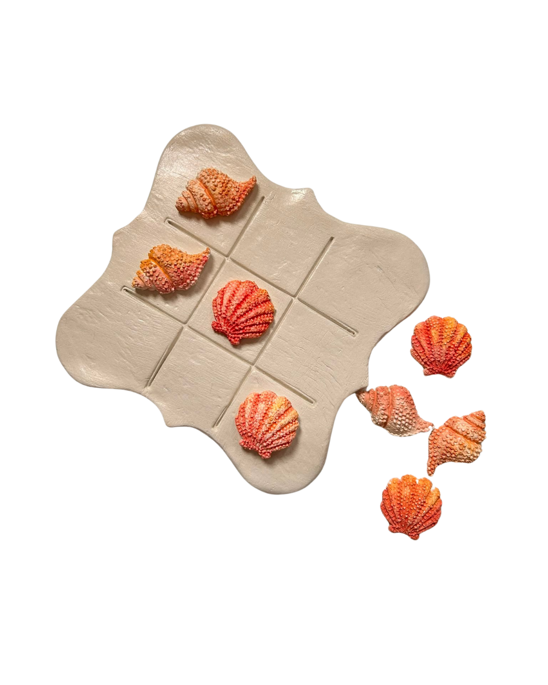 Pearl White Handmade Tic Tac Toe Board | Choose Your Pieces