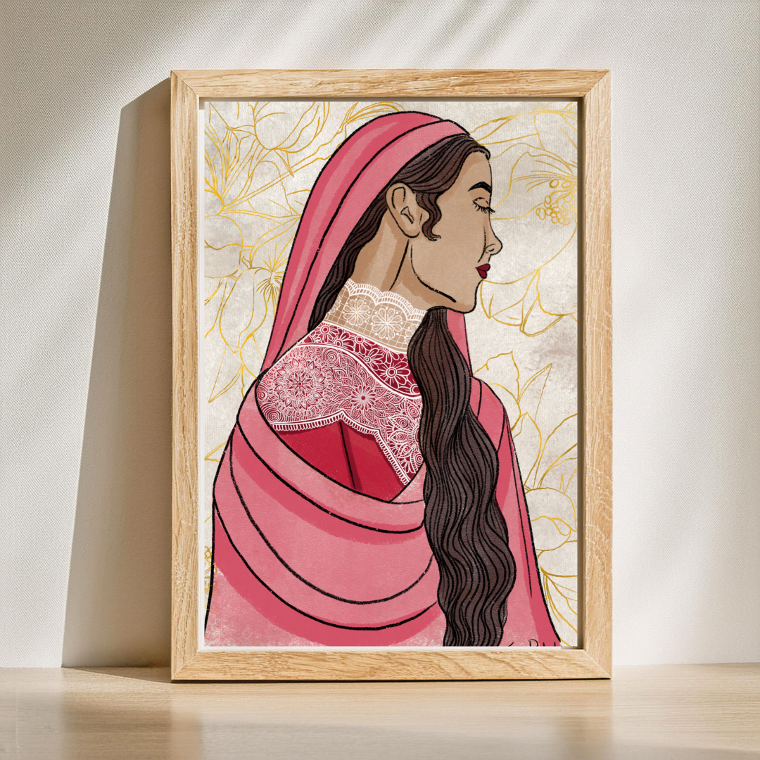 Digital Painting of a woman in pink
