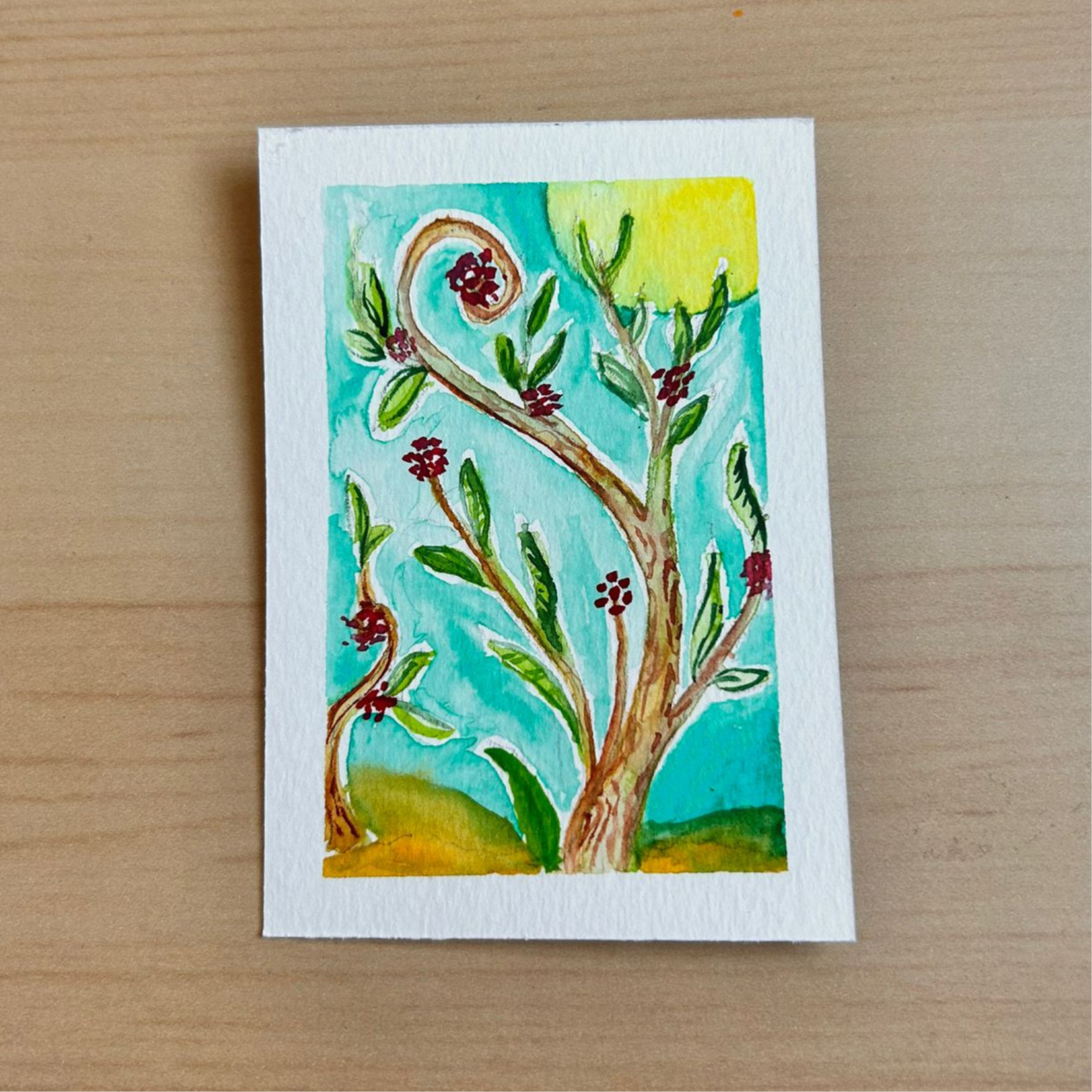 Underwater Plant ACEO 2.5inch x 3.5inch watercolour painting.png