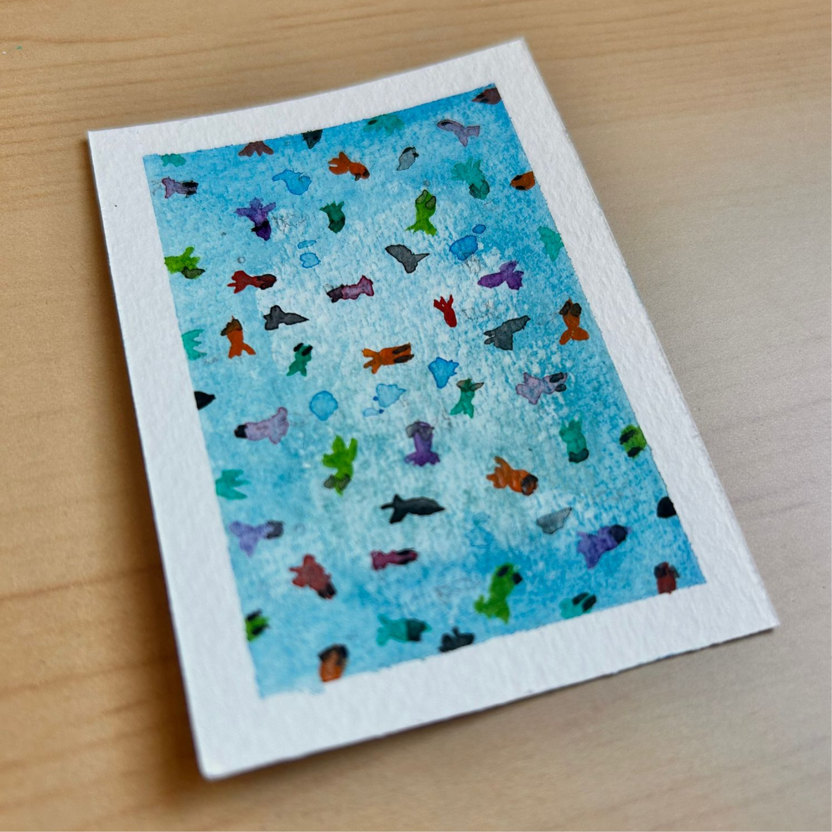 Zoomed In Tropical Fish ACEO 2.5inch x 3.5inch watercolour painting.png
