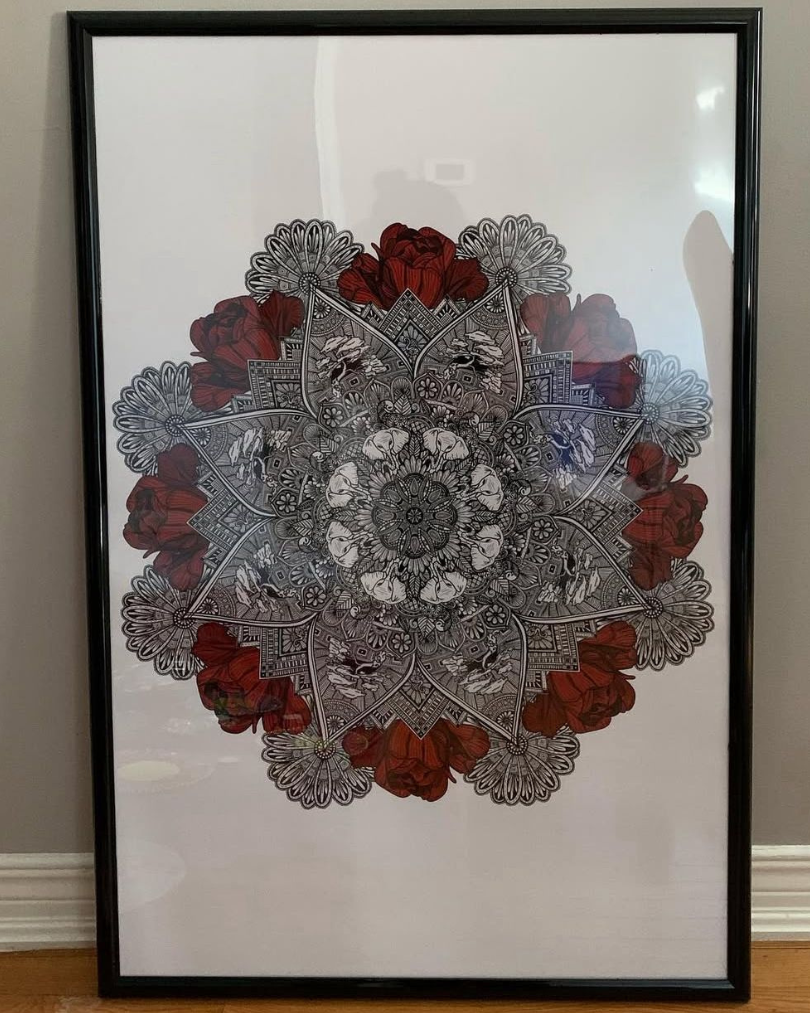 This mandala was created digitally using an ipad and then printed