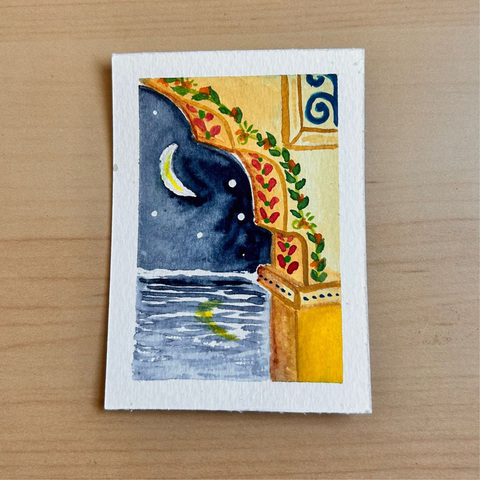 Midnight Moon ACEO 2.5inch x 3.5inch watercolour painting.png