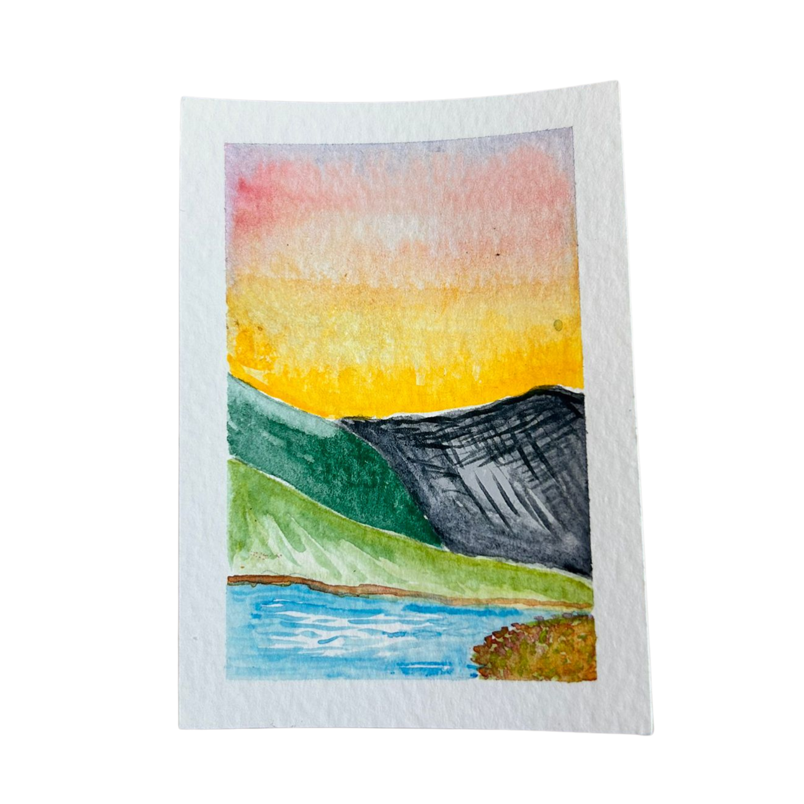 Sunset Mountains ACEO 2.5inch x 3.5inch watercolour painting.png