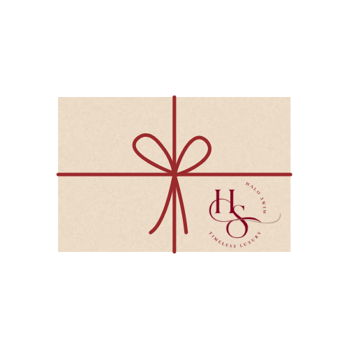 Packaging concept exploring how the Halo Swim logo translates to physical products and gifting moments.