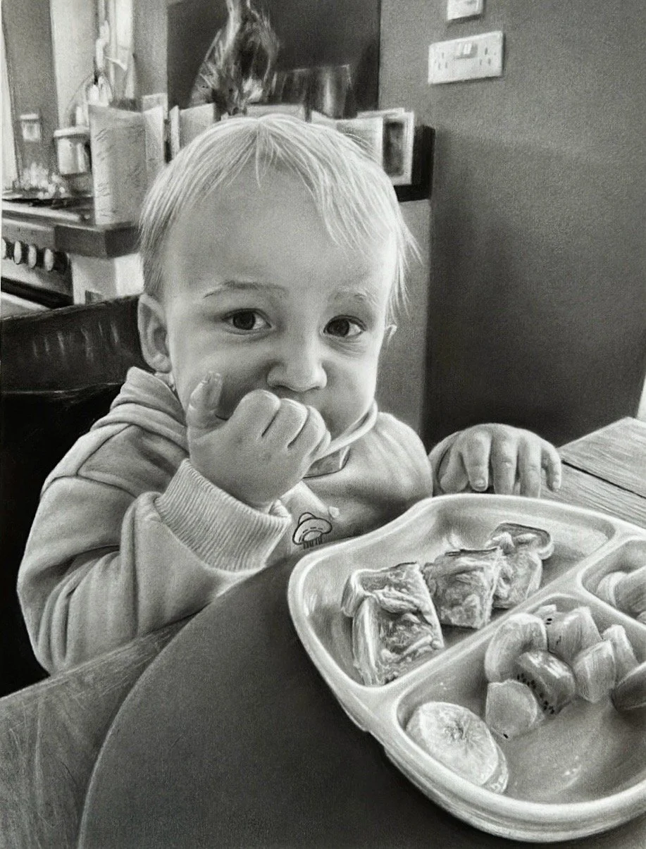 hyper-realistic portrait of a young child, commission a portrait