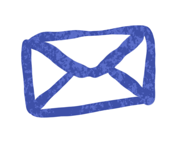 Blue envelope icon on a black background