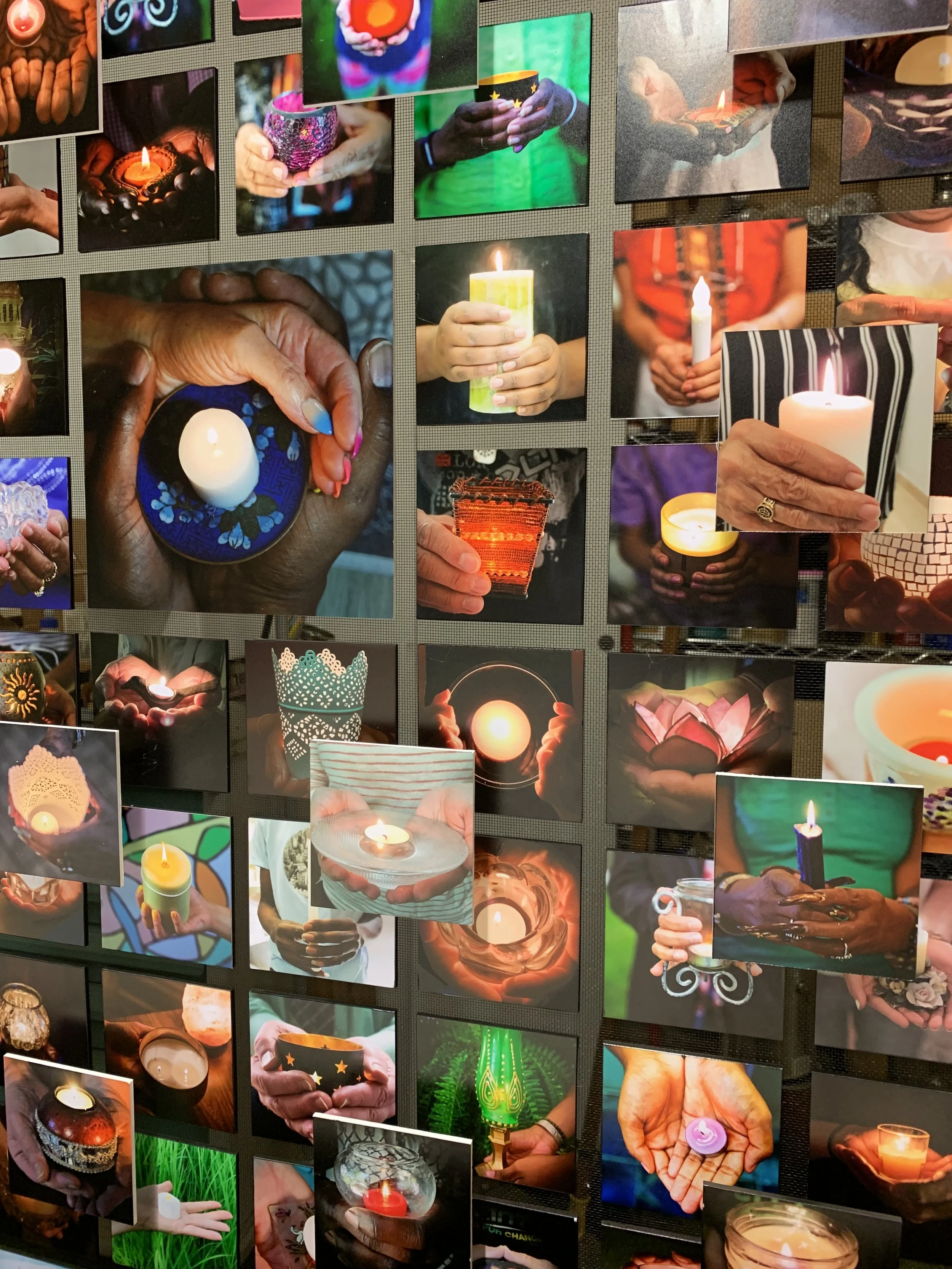 Close-up of one of the panels of the installation.