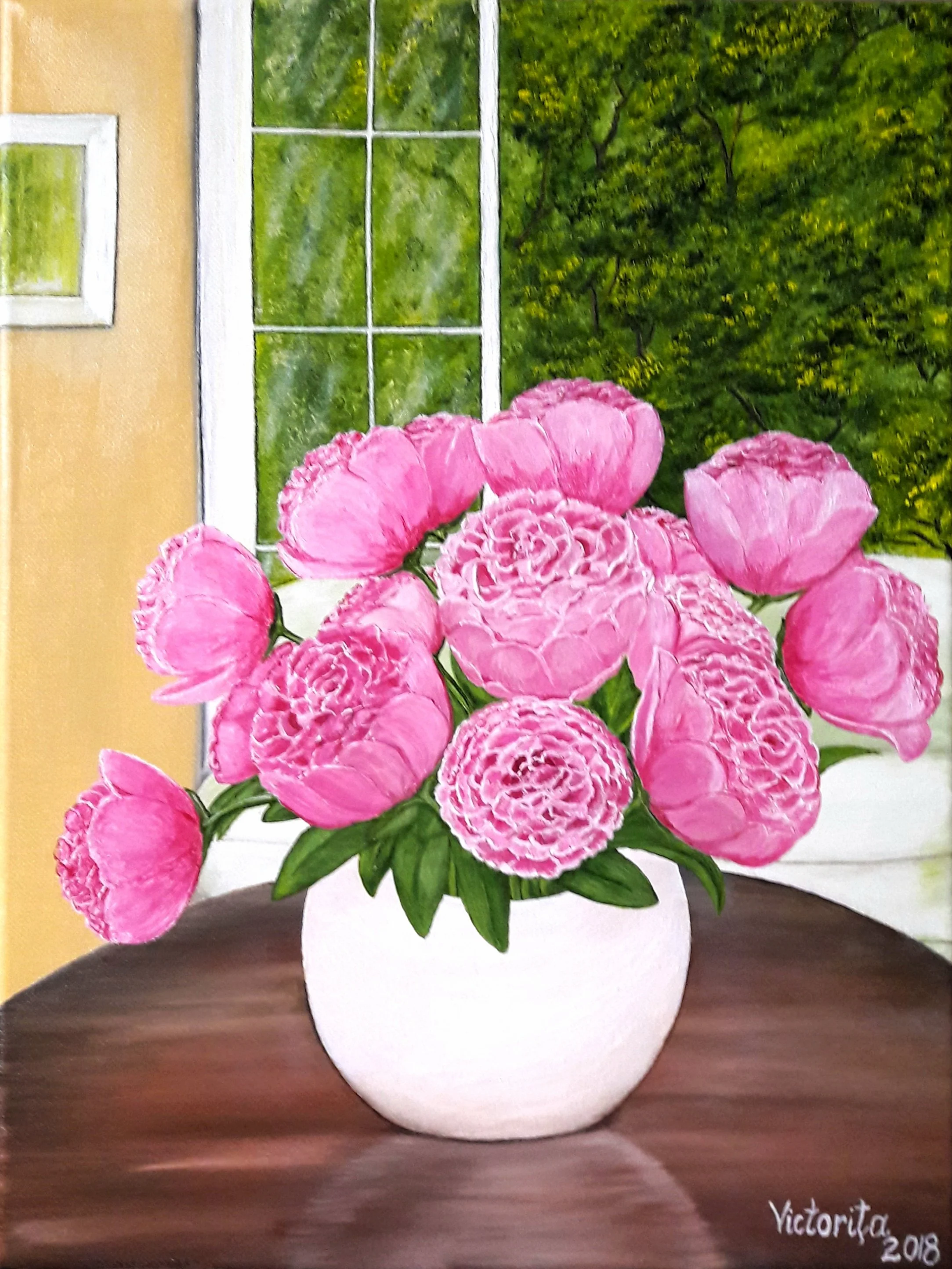 Pink Peonies, oil on canvas, 9x12", 2018
