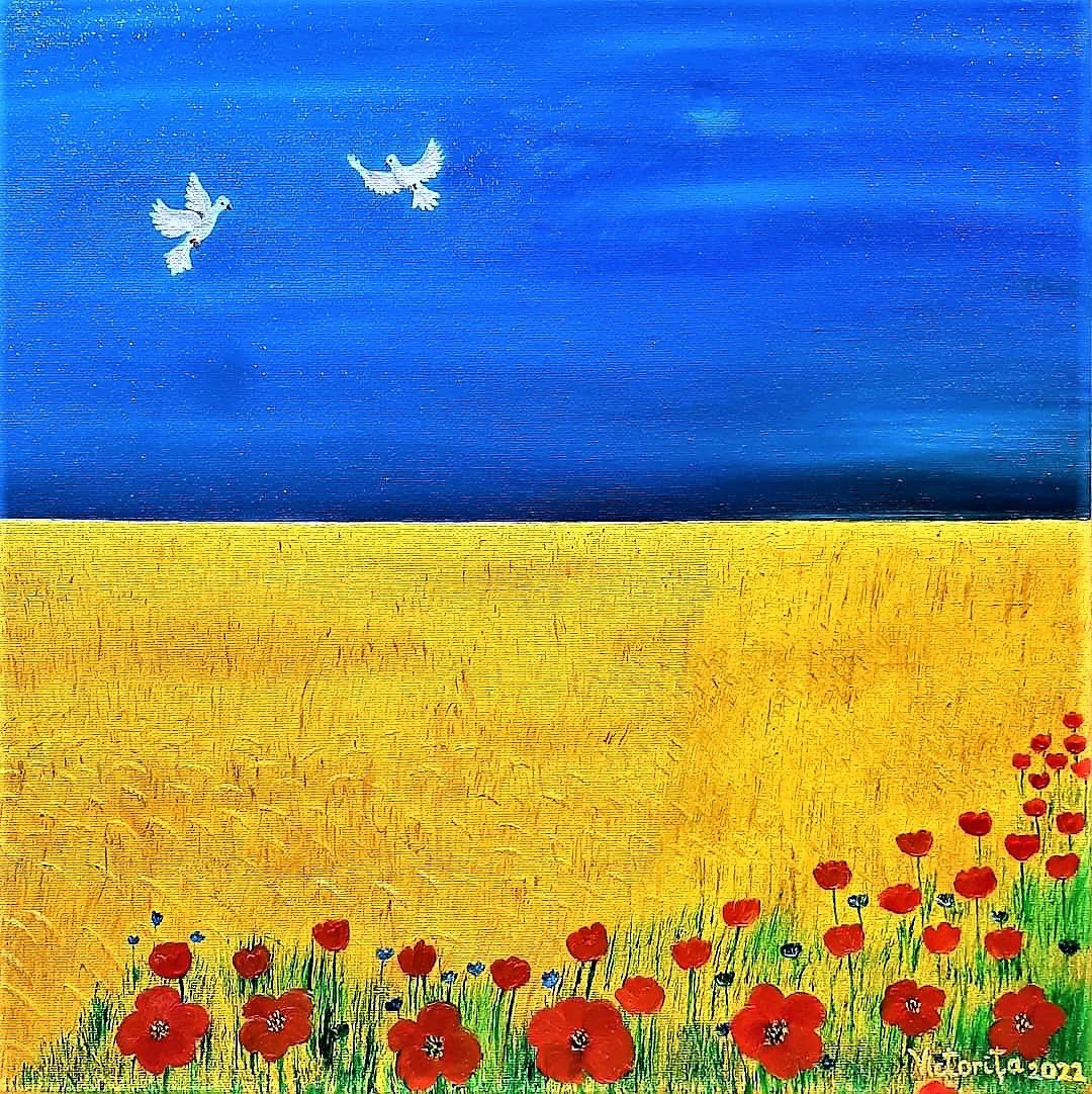 Peace in Ukraine, oil on canvas, 12x16", 2022