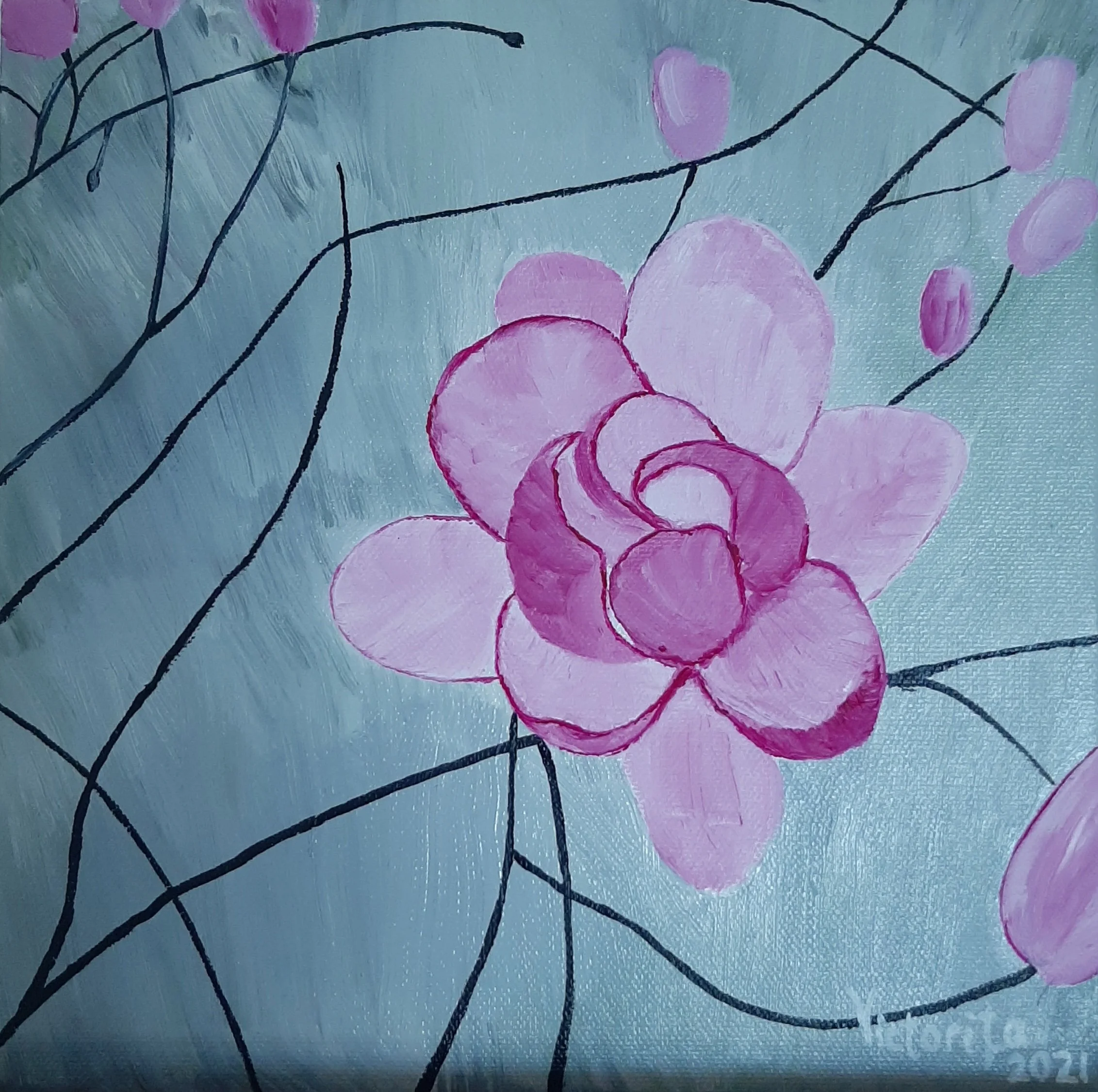 Queen of Spring, oil on canvas, 12x12", 2021