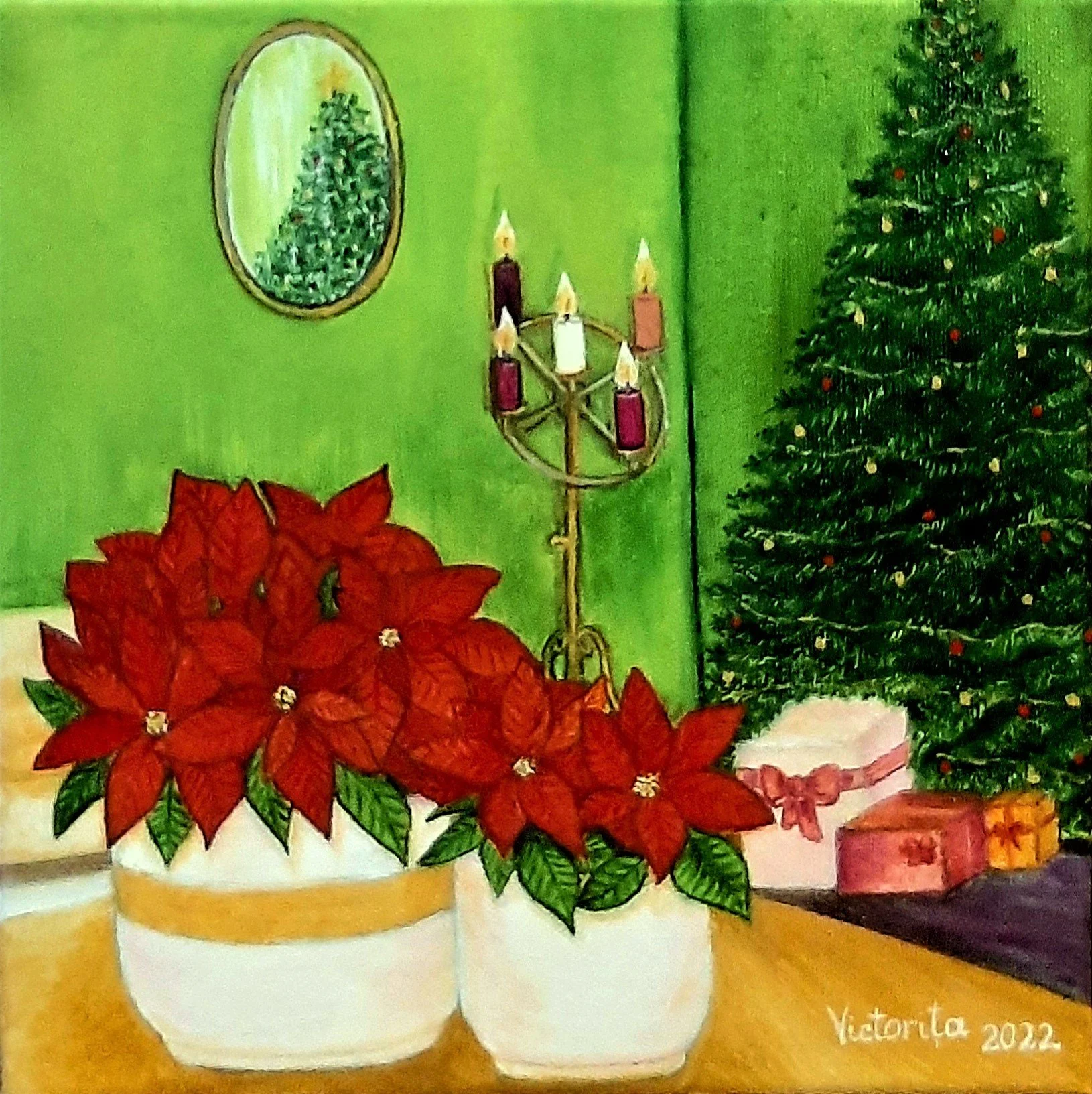 Christmas Star, oil on canvas, 9x12", 2022