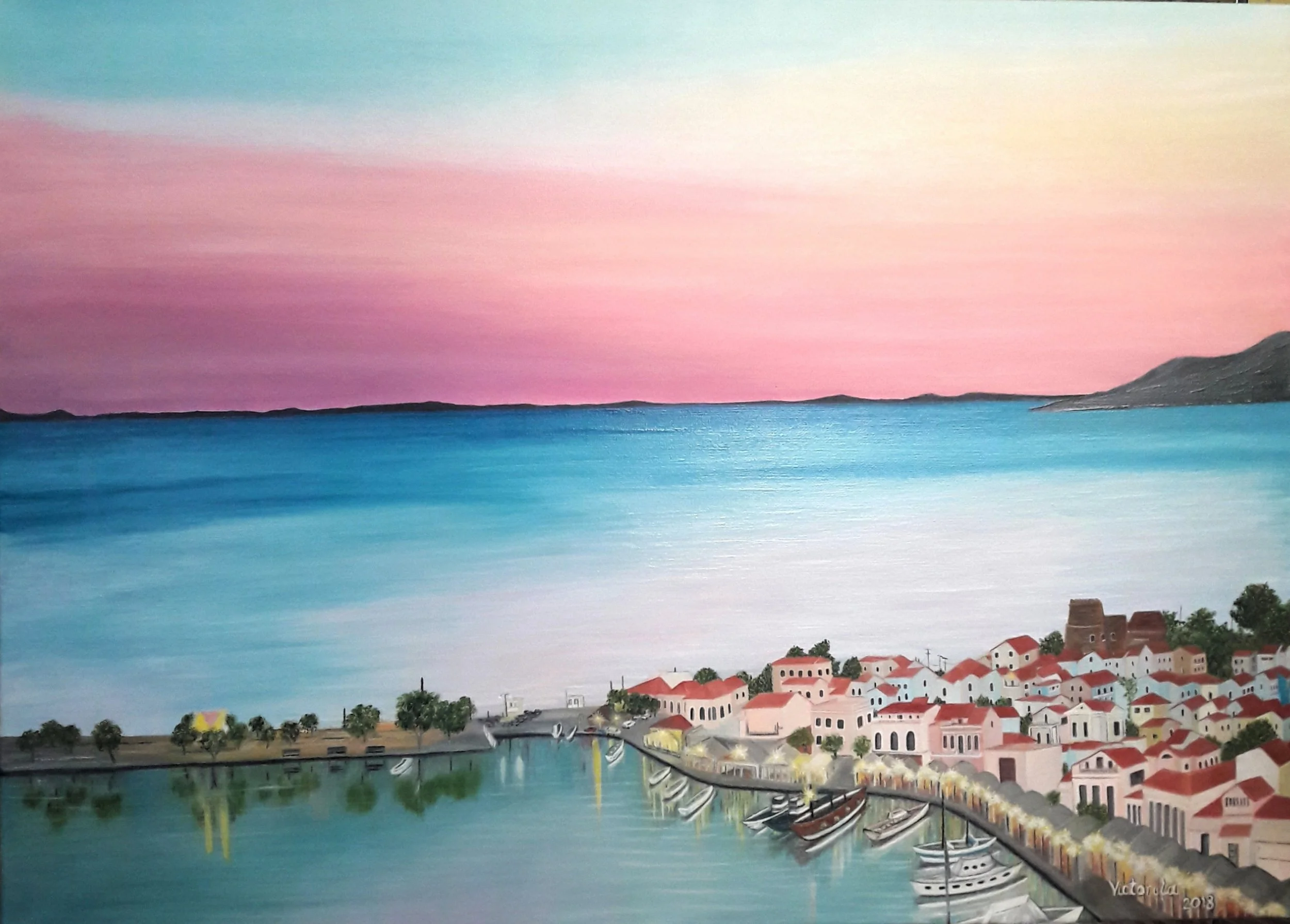 Rosy twilight, oil on canvas, 19x24", 2018