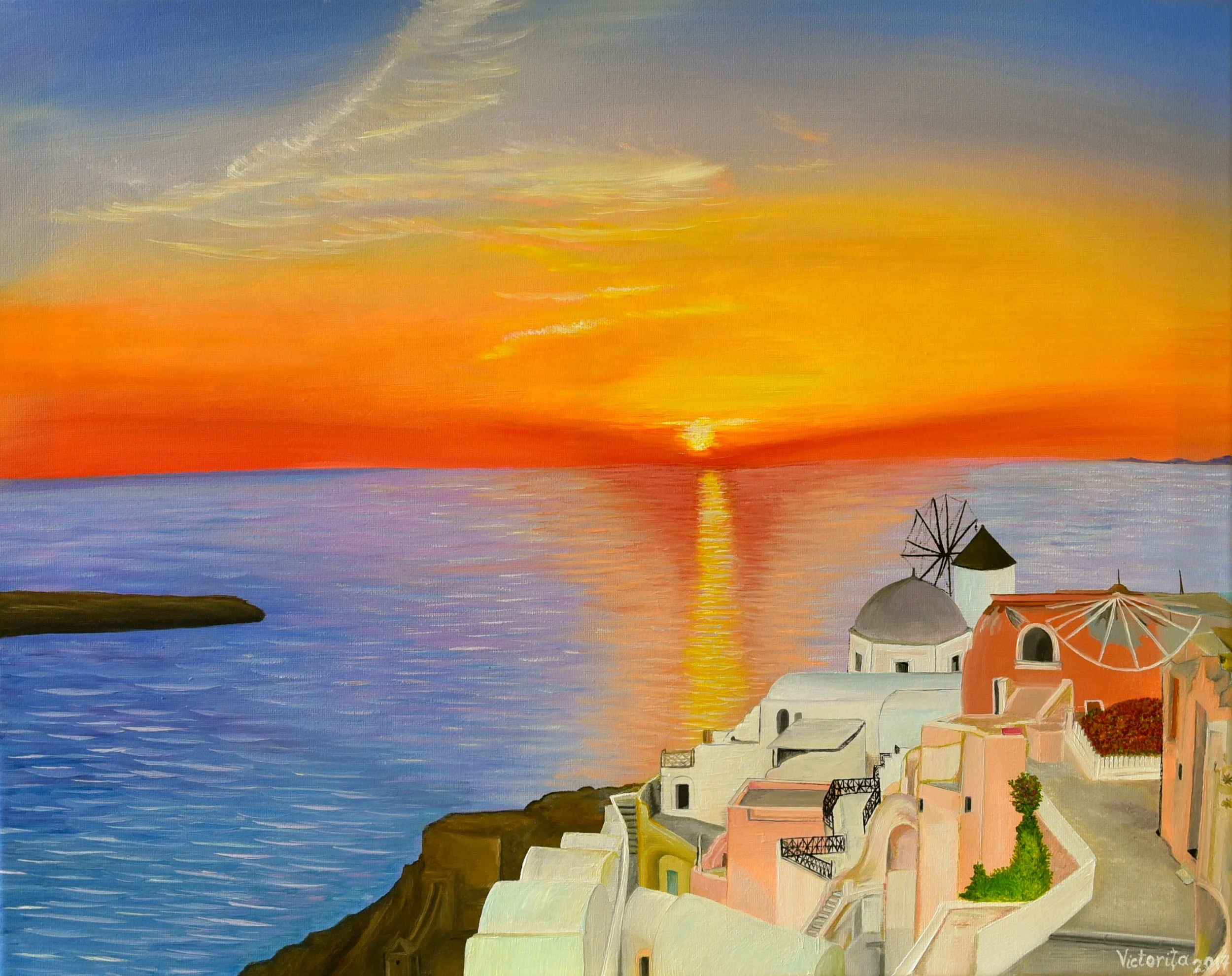 Amazing sunset in Oia by Victoria Vasilescu 2017.JPG