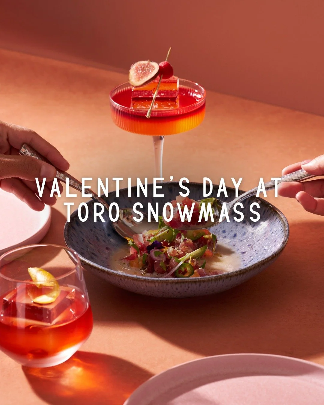 Celebrate Valentine&rsquo;s Day at Toro Snowmass with a boldly indulgent prix-fixe dinner designed for sharing and discovery. The experience includes a half bottle of Veuve Clicquot Brut Yellow Label Champagne per couple. 

$250++ per couple

MENU
Br
