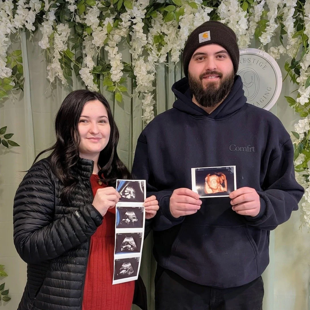 ✨ Congratulations to this wonderful couple! ✨
We had such a great time capturing beautiful images of their little one &mdash; the photos came out amazing! 

We&rsquo;re so happy for you both and honored you chose Prestige Prenatal Imaging to be part 
