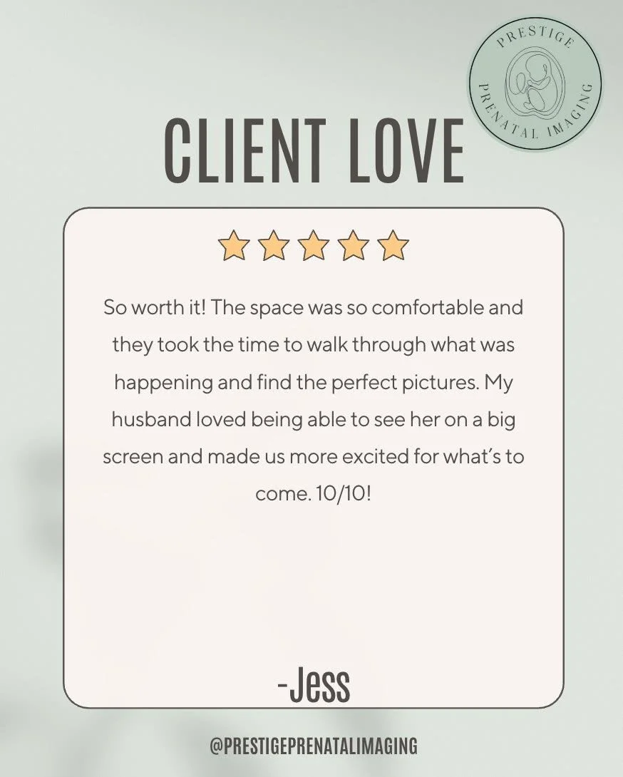 Reviews like this mean the world to us! 💚 Our goal is to create a comfortable, welcoming experience where families can truly connect with their little one and make memories they'll cherish forever. From seeing your baby's sweet features on the big s