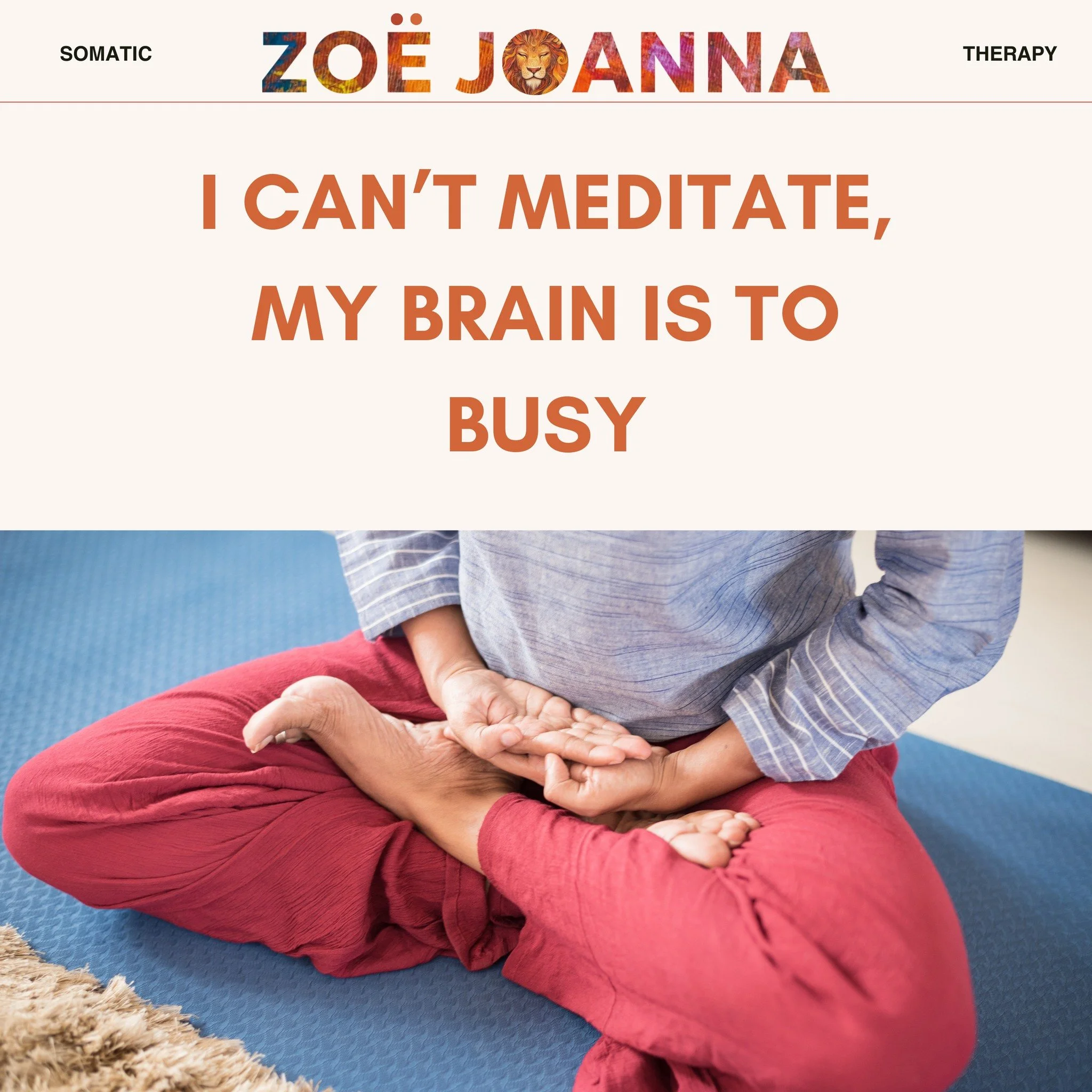🧘&zwj;♀️ &ldquo;I can&rsquo;t meditate, my brain is too busy.&rdquo;
This is one of the most common things I hear.

But meditation isn&rsquo;t about stopping your thoughts or feeling instantly calm, it&rsquo;s about gently noticing what&rsquo;s ther