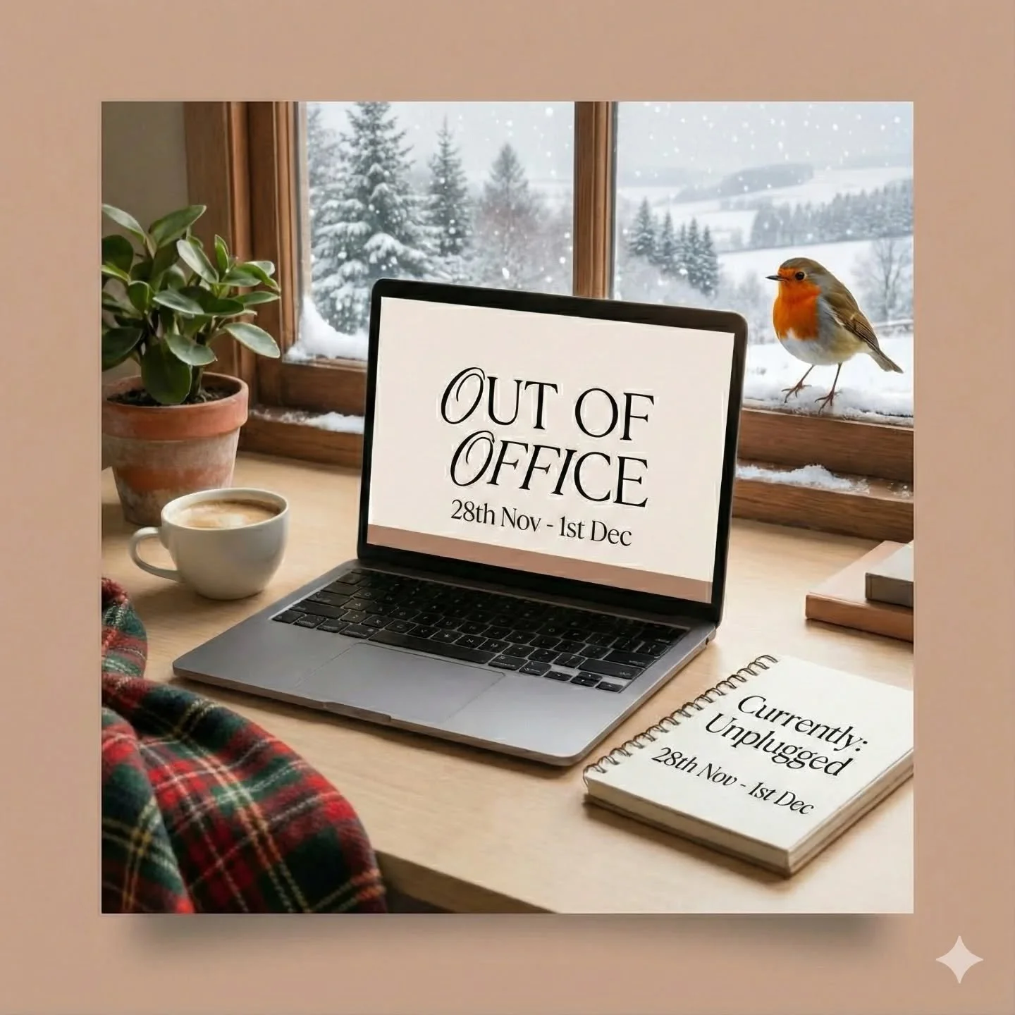 A heads up and reminder that I'll be out of office from tomorrow Friday 28th November to Monday 1st December. I'll respond to any messages upon my return Tuesday 2nd December.
