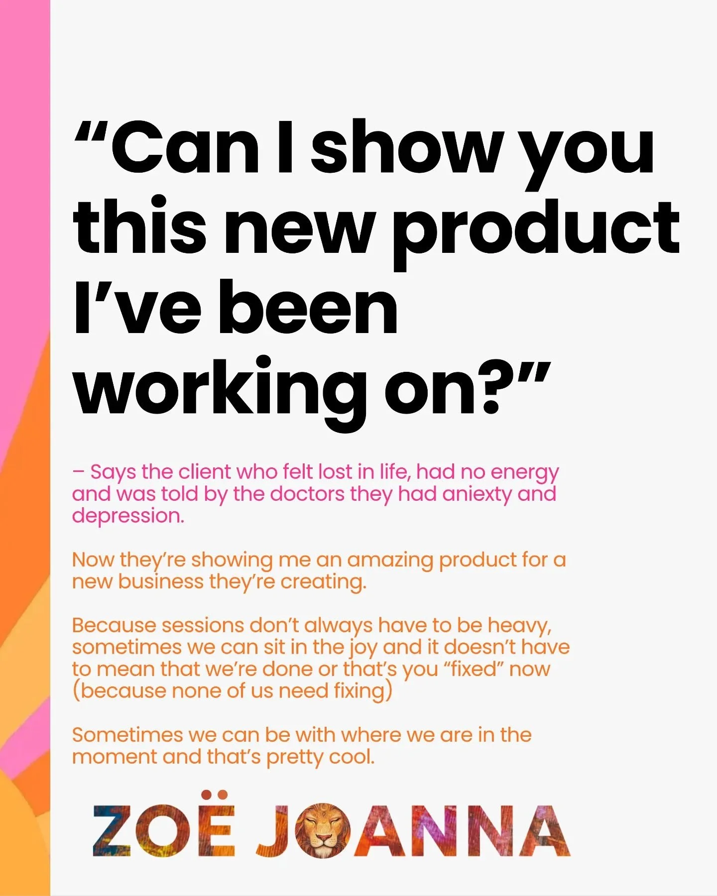 I love it when clients show me something they're working on, a new hobby, an old hobby revived or share something positive.

But it's not always that straightforward for us to share the good. 

Sometimes we're used to sitting in the "bad" o