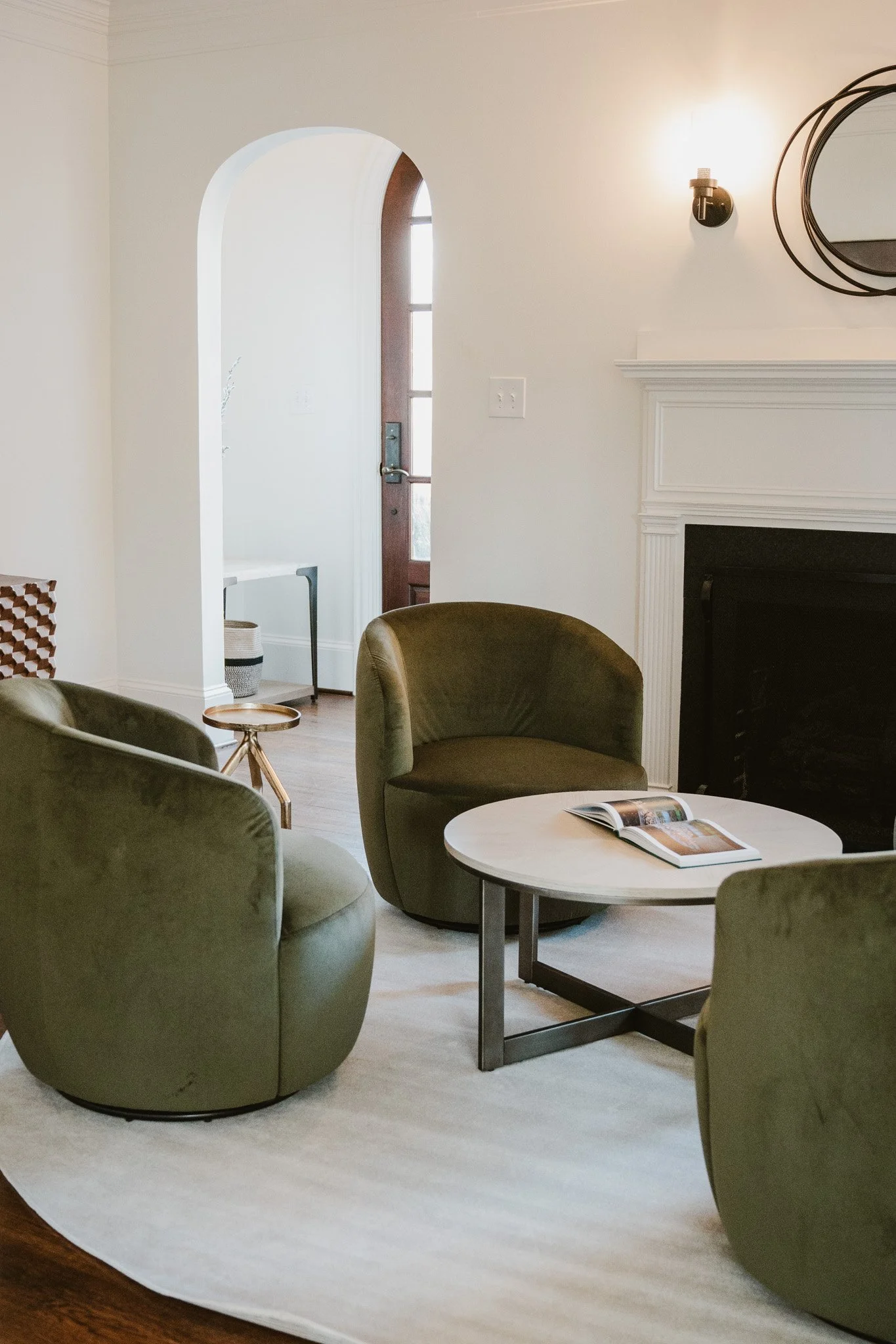 Green and white living space