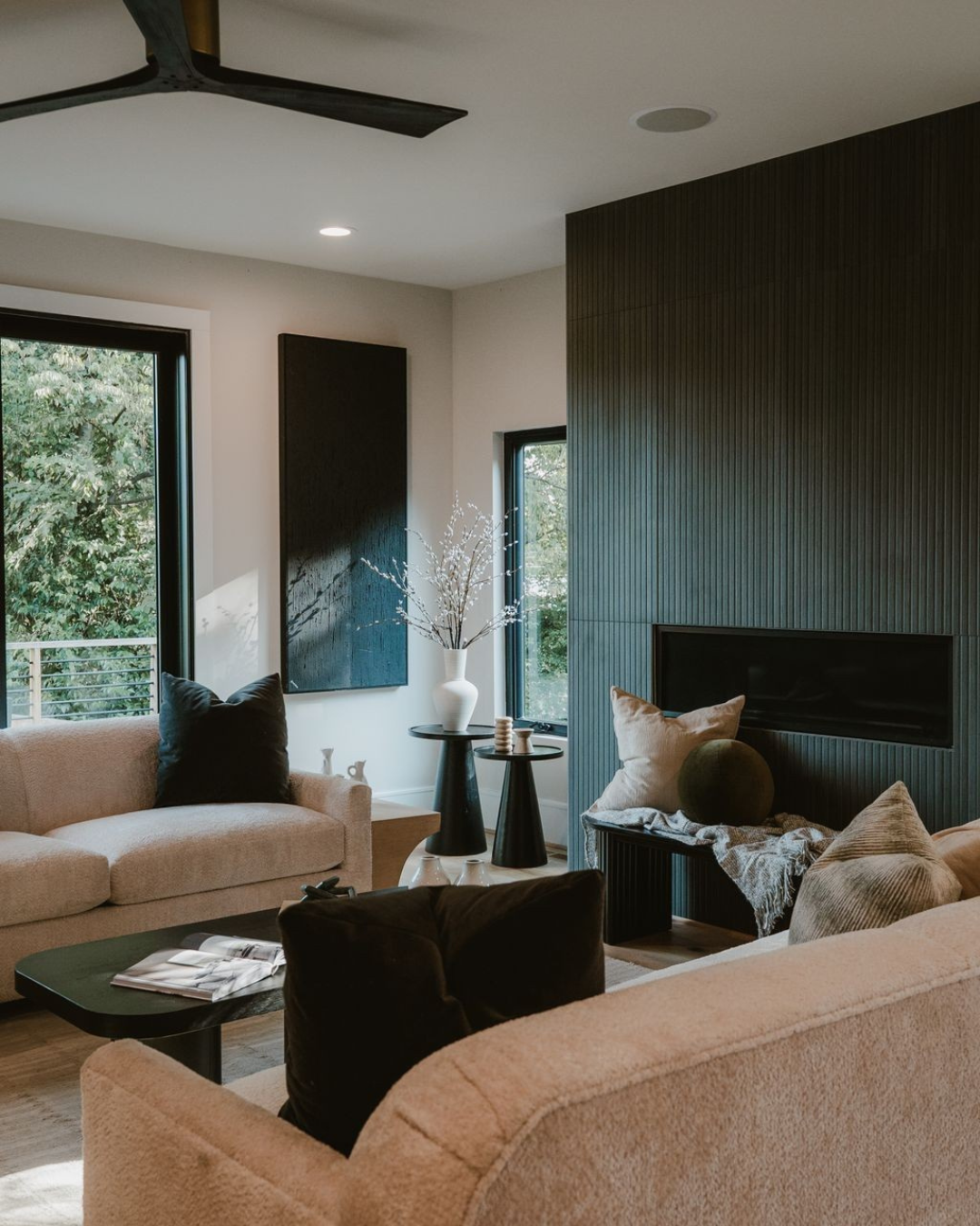 Moody, dark living room