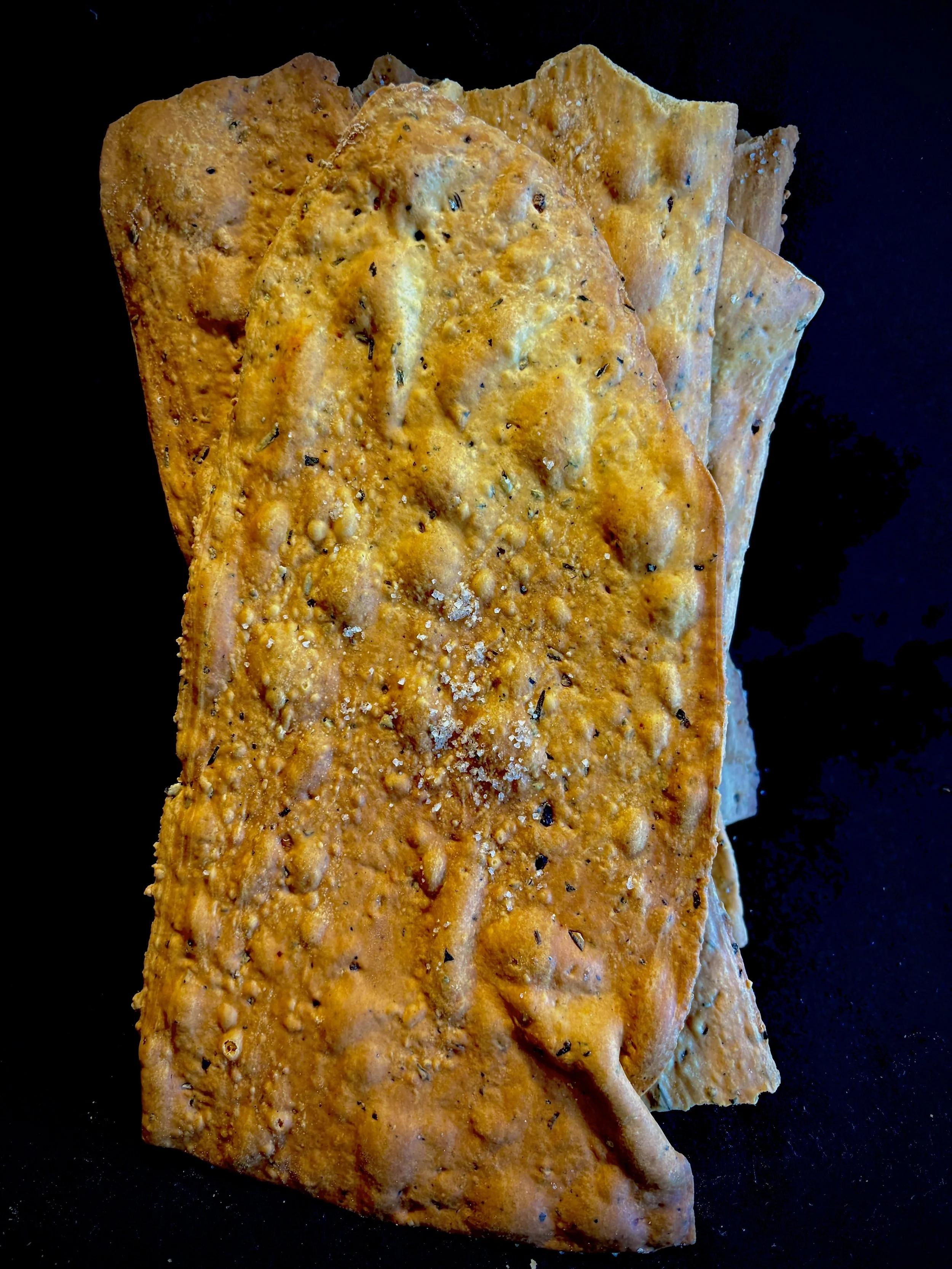 Herbed Sourdough Crackers