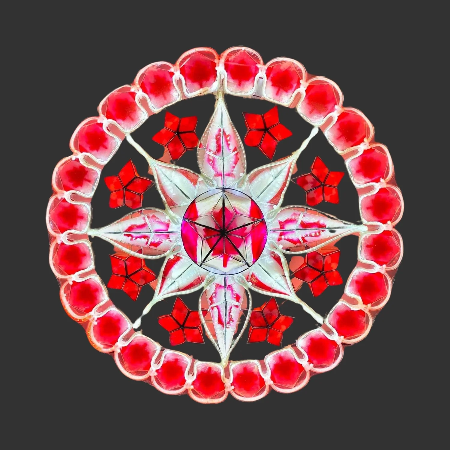 Lanterne Philippine Parol Tala 19 Pouces Avec Lumières RGB - Décoration Noël évolutive