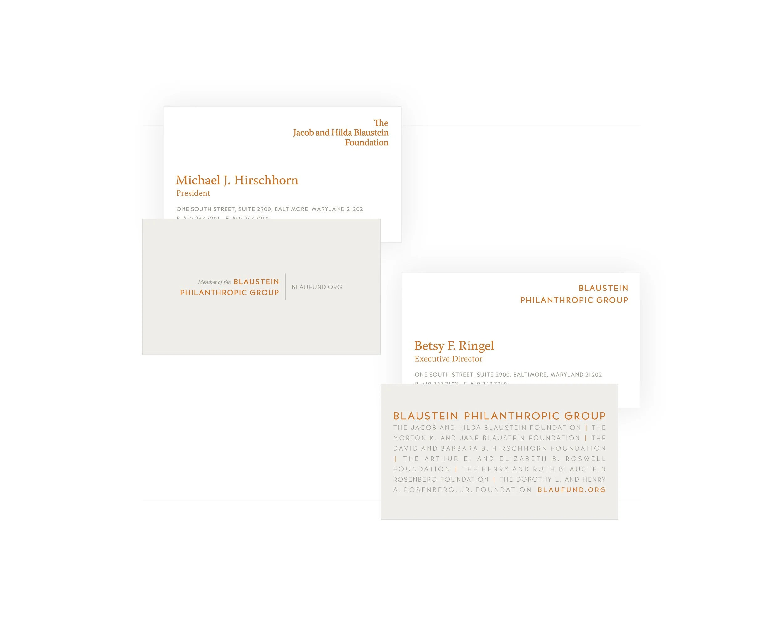 Print Design for Nonprofit Blaustein Philanthropic Group