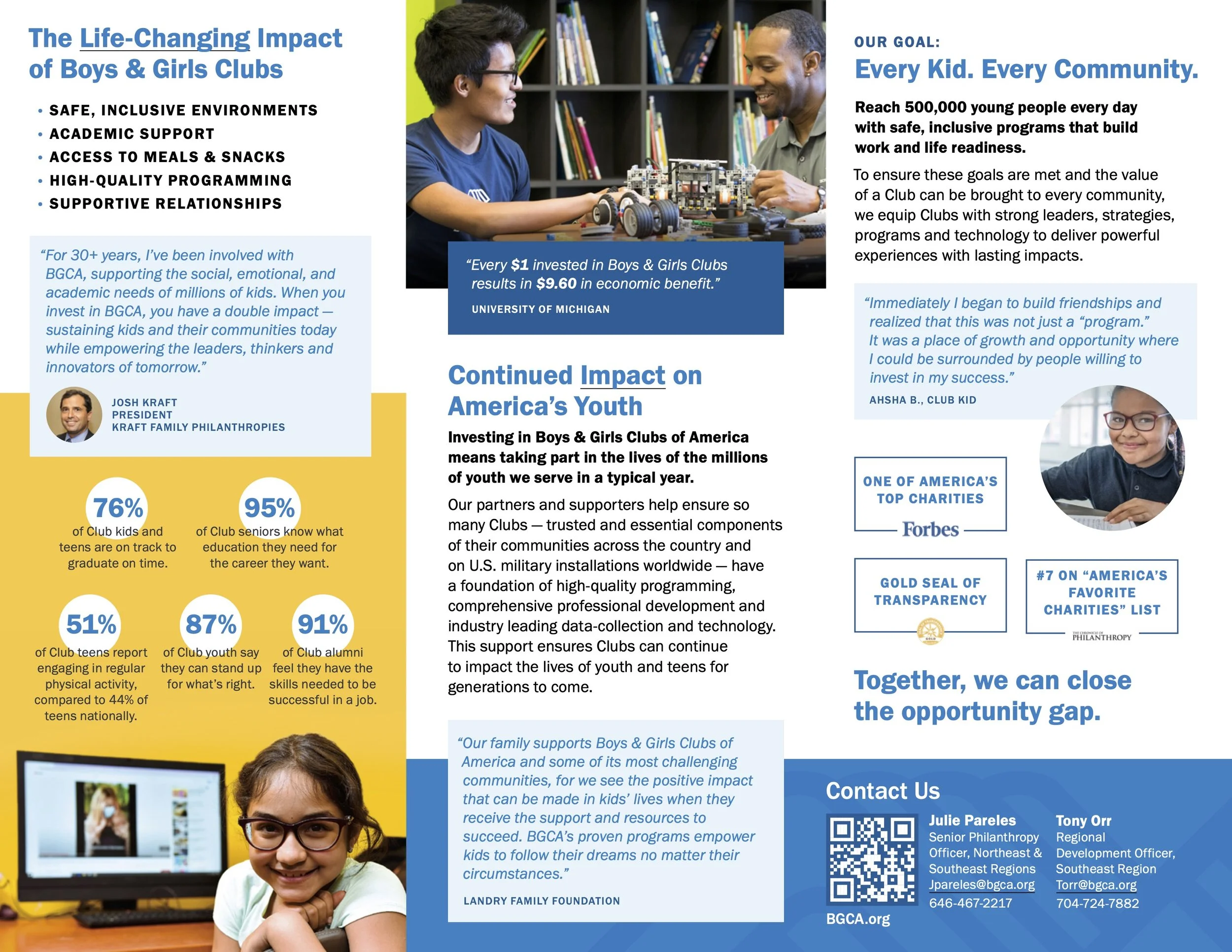 Page two of a digital brochure for Boys & Girls Clubs of America by Jessica Vergano