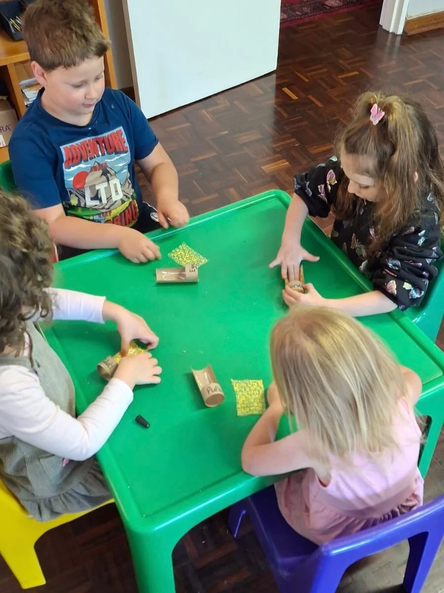 Last week we learnt about bees and all they do for us and the flowers in our gardens! 
We did a fun fine motor activity using pom pom bees. We worked together on a group activity, just like busy bees to create the stages of a bee&rsquo;s life.

Bee e