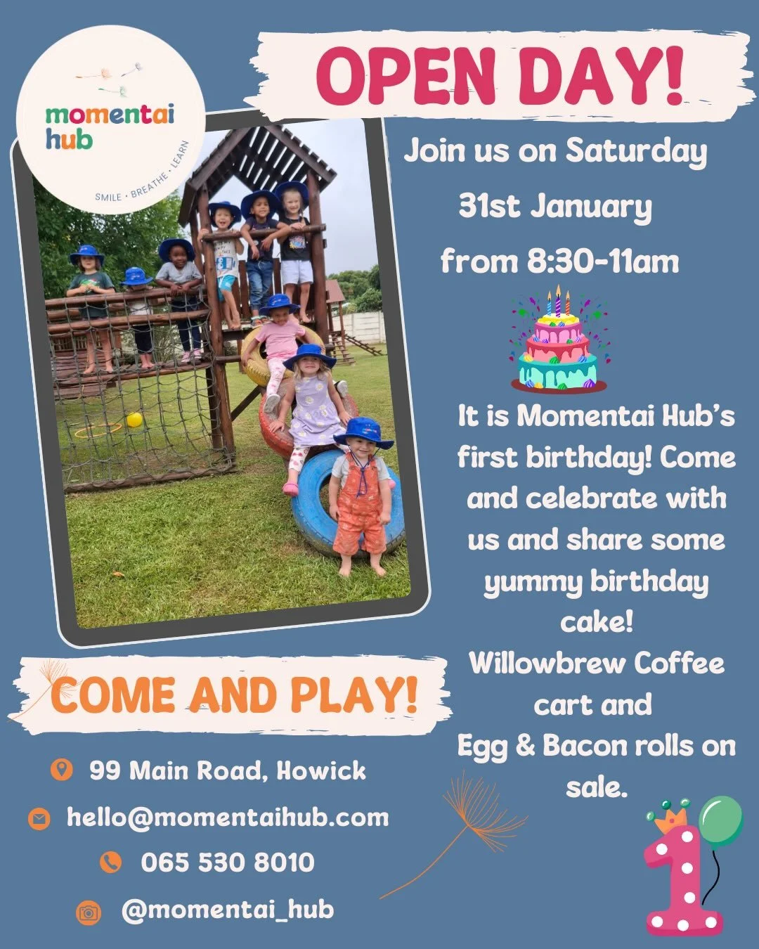 Open day + our birthday celebration this coming Saturday!

What&rsquo;s better than 🎂?
🎂 + 🧋+ 🥓 &amp; 🍳 rolls!
 
We&rsquo;ll have bacon &amp; egg rolls for sale and @willowbrewcoffeemerchants will be keeping us all caffeinated and happy.

See yo