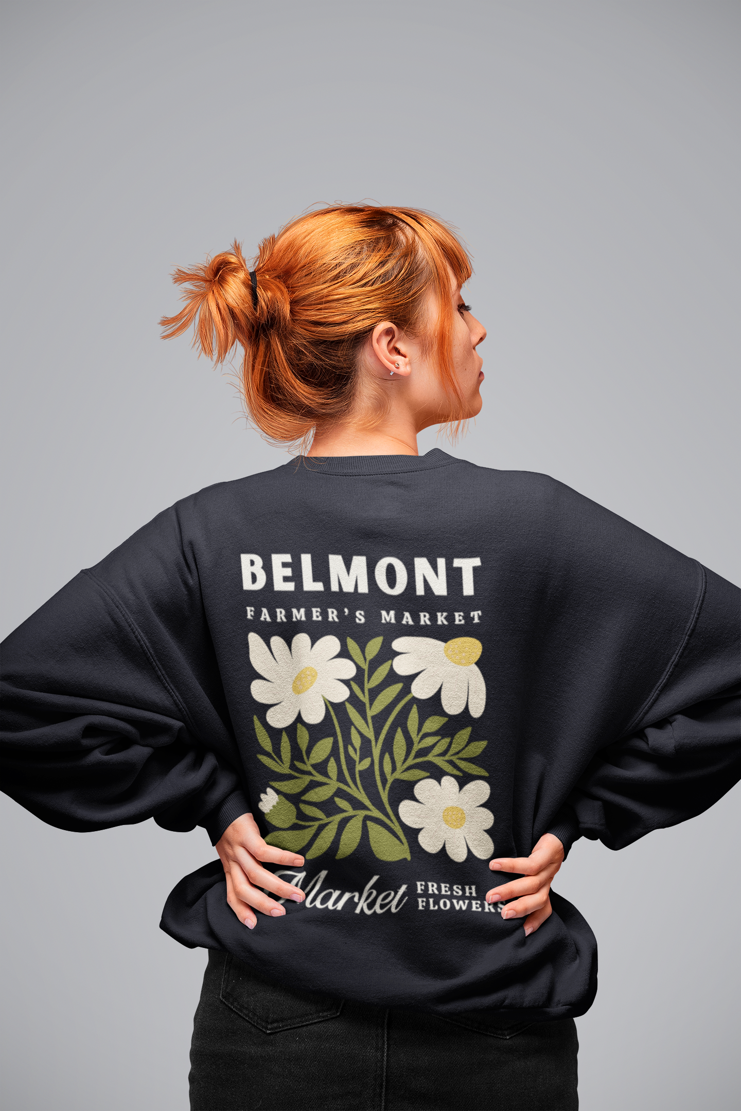 Daisies at the Farmer's Market Crewneck Sweatshirt, Unisex Fit