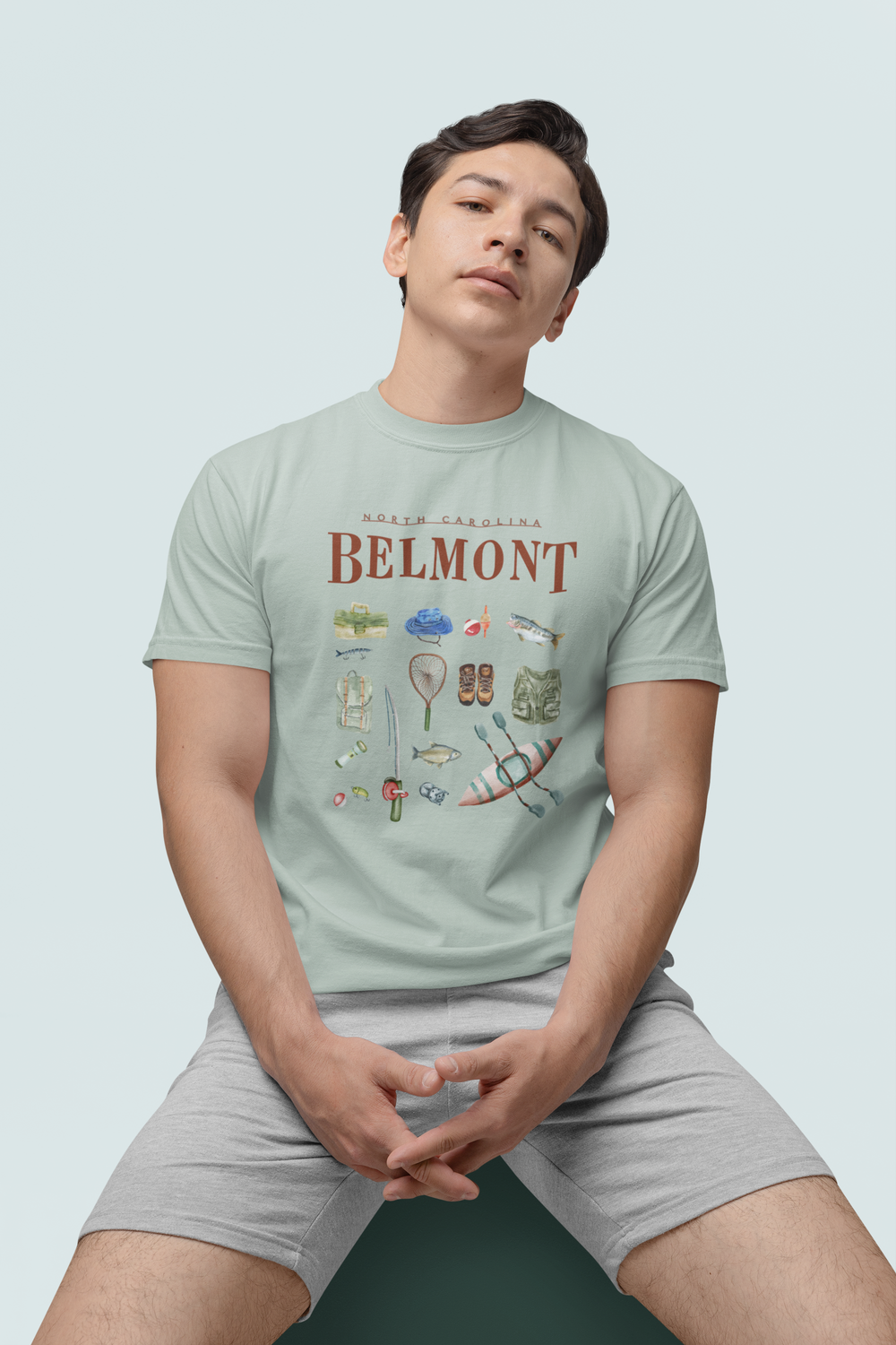 Fisherman Watercolor Unisex Garment-Dyed T-Shirt