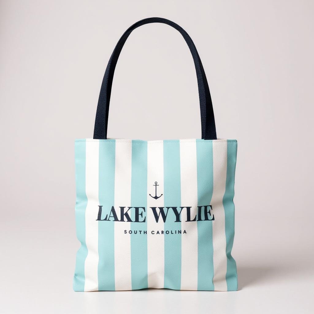 Nautical Stripes Lake Wylie Tote Bag