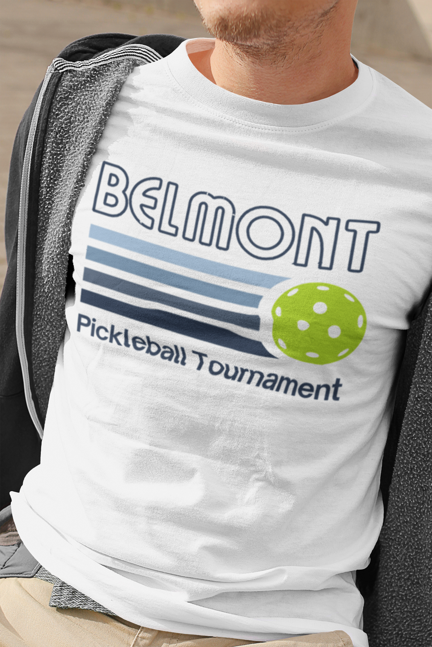 Belmont Pickleball Tournament Unisex Garment-Dyed T-shirt, White