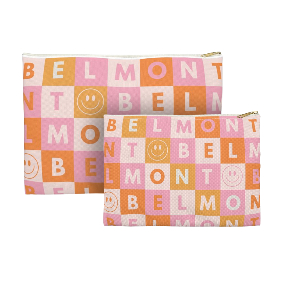 Belmont Y2K Smiley Checkerboard Accessory Pouch (Two Sizes)