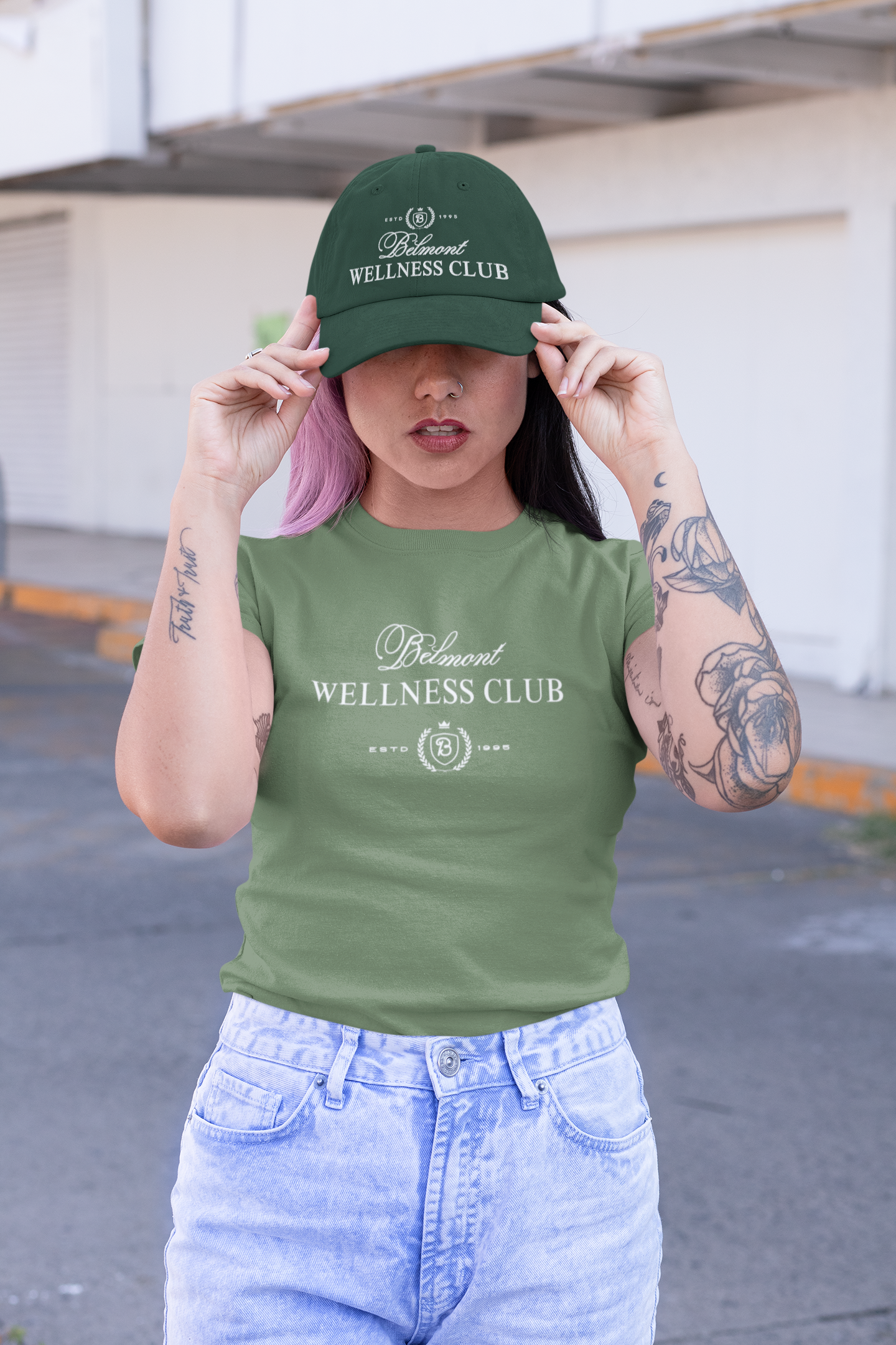 Belmont Wellness Club Boyfriend Tee & Matching Hat