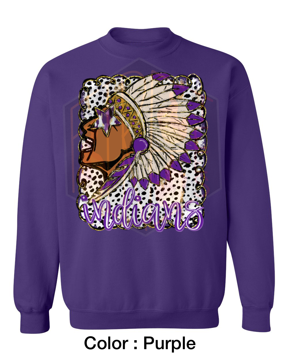 Polka Dot Indians Gildan Crewneck