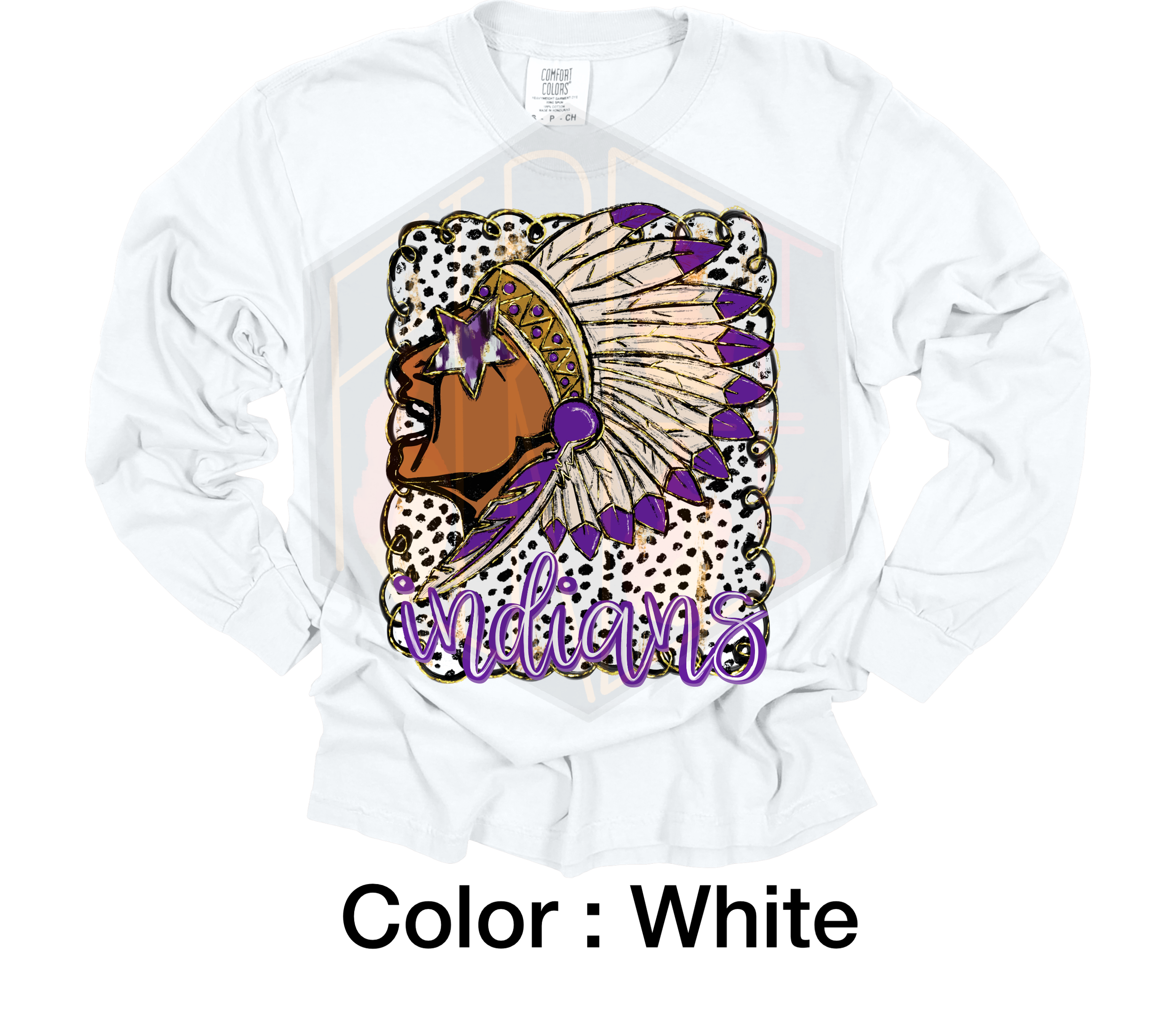Polka Dot Indian Comfort Colors Longsleeve