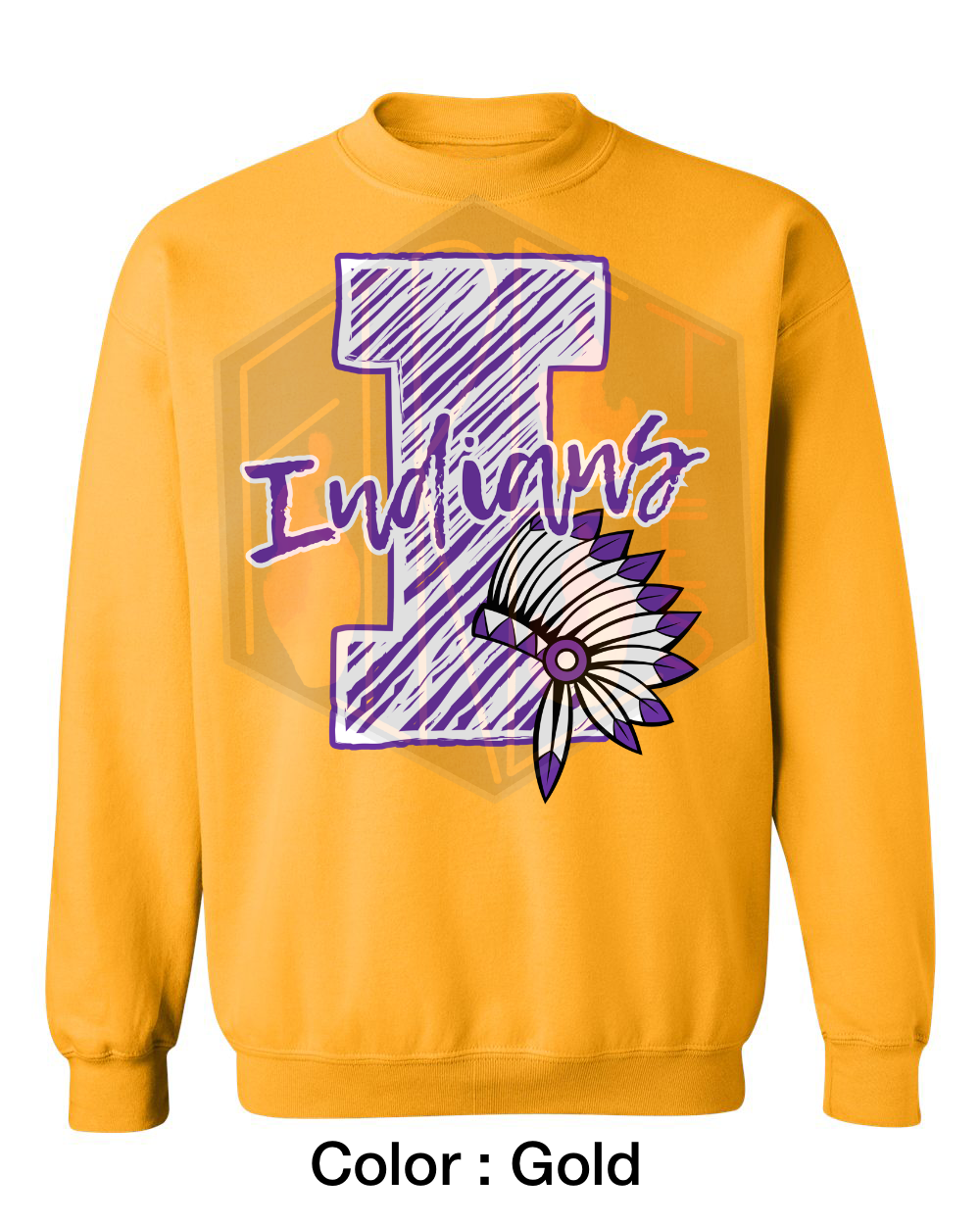 Chalk Indians Gildan Crewneck
