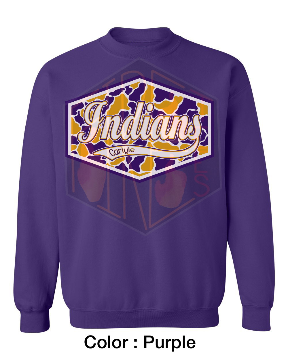 Camo Carlyle Indians Gildan Crewneck