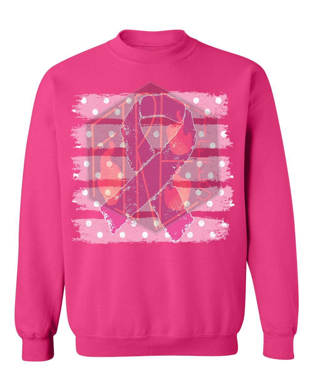 🎀 Strips Breast Cancer Awareness Crewneck